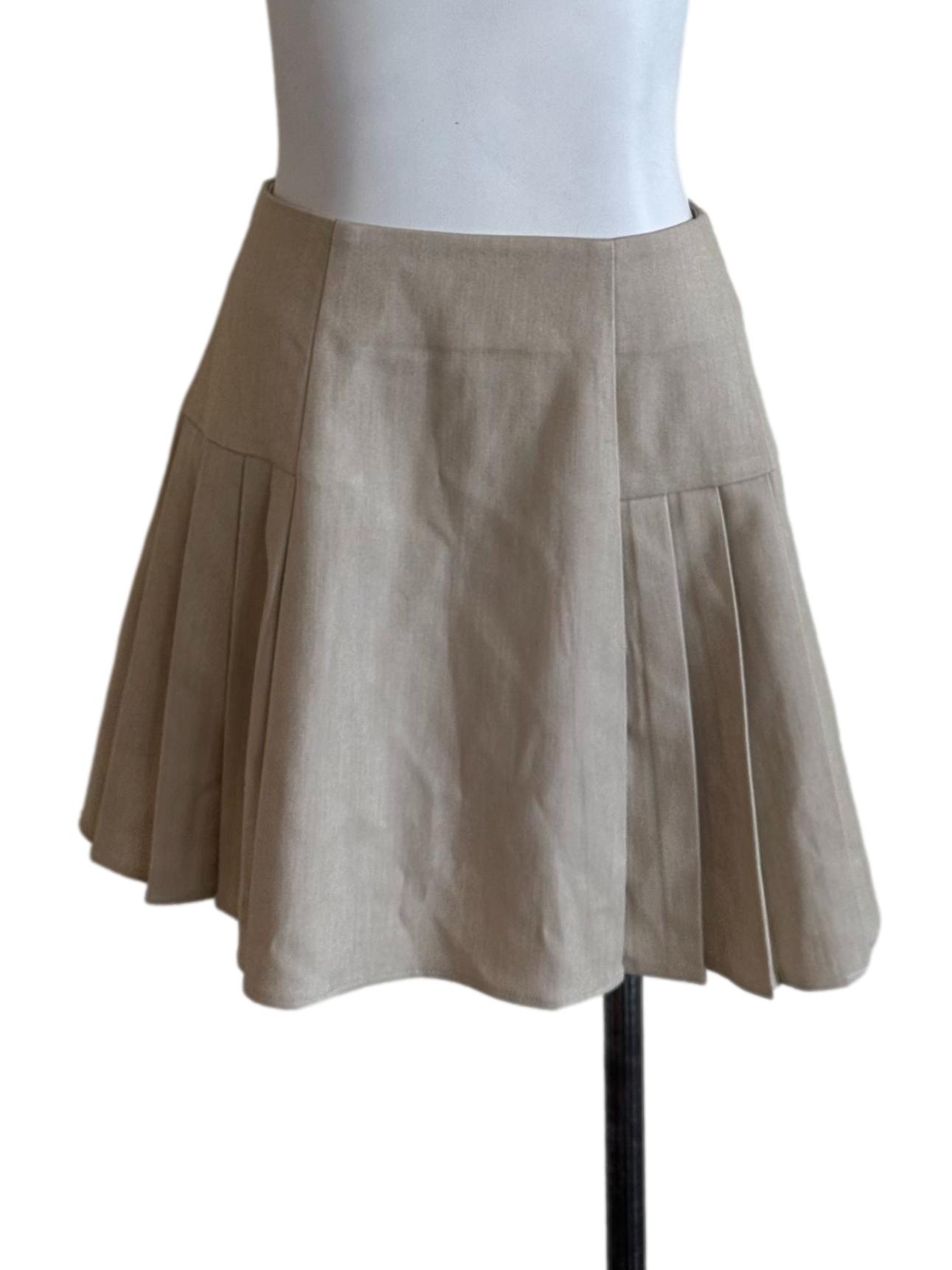 Latte Beige Side Pleated Skorts