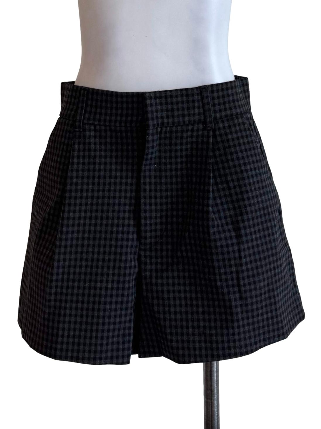Black Checkered Short Pants