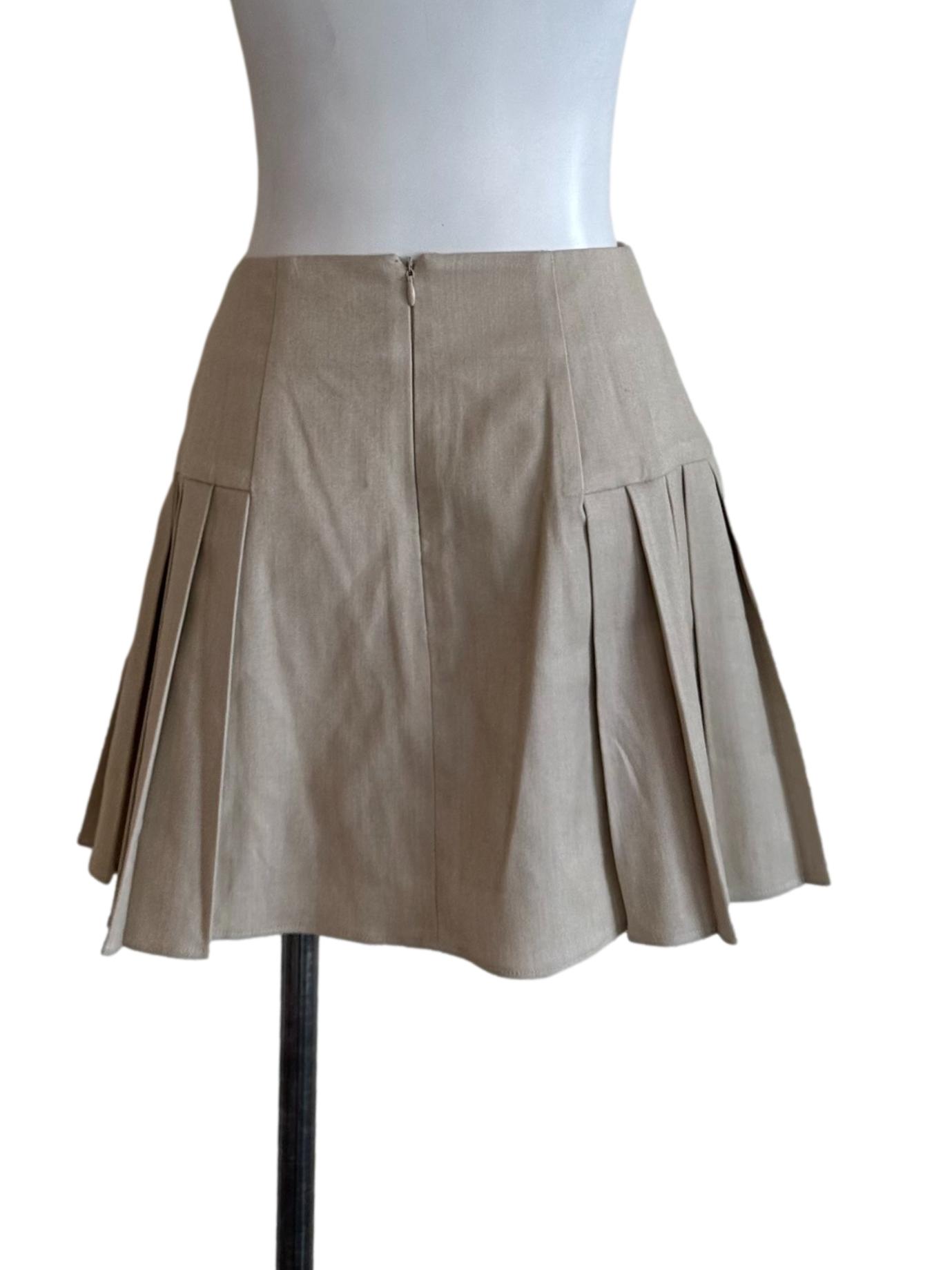Latte Beige Side Pleated Skorts