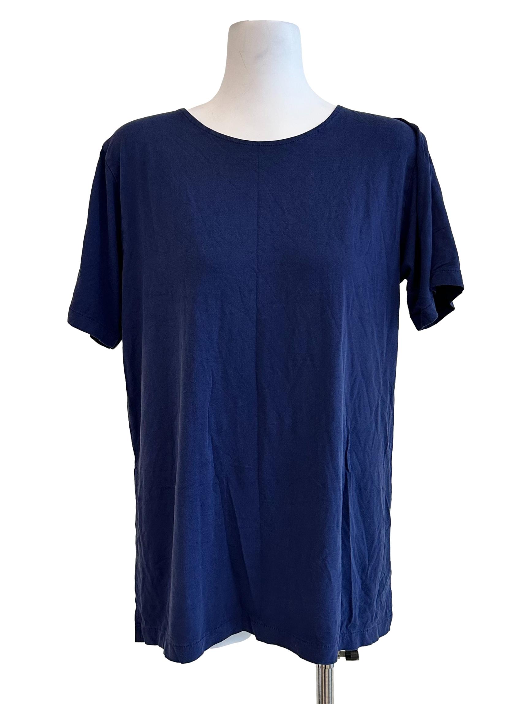 Indigo Blue Round Neck Top