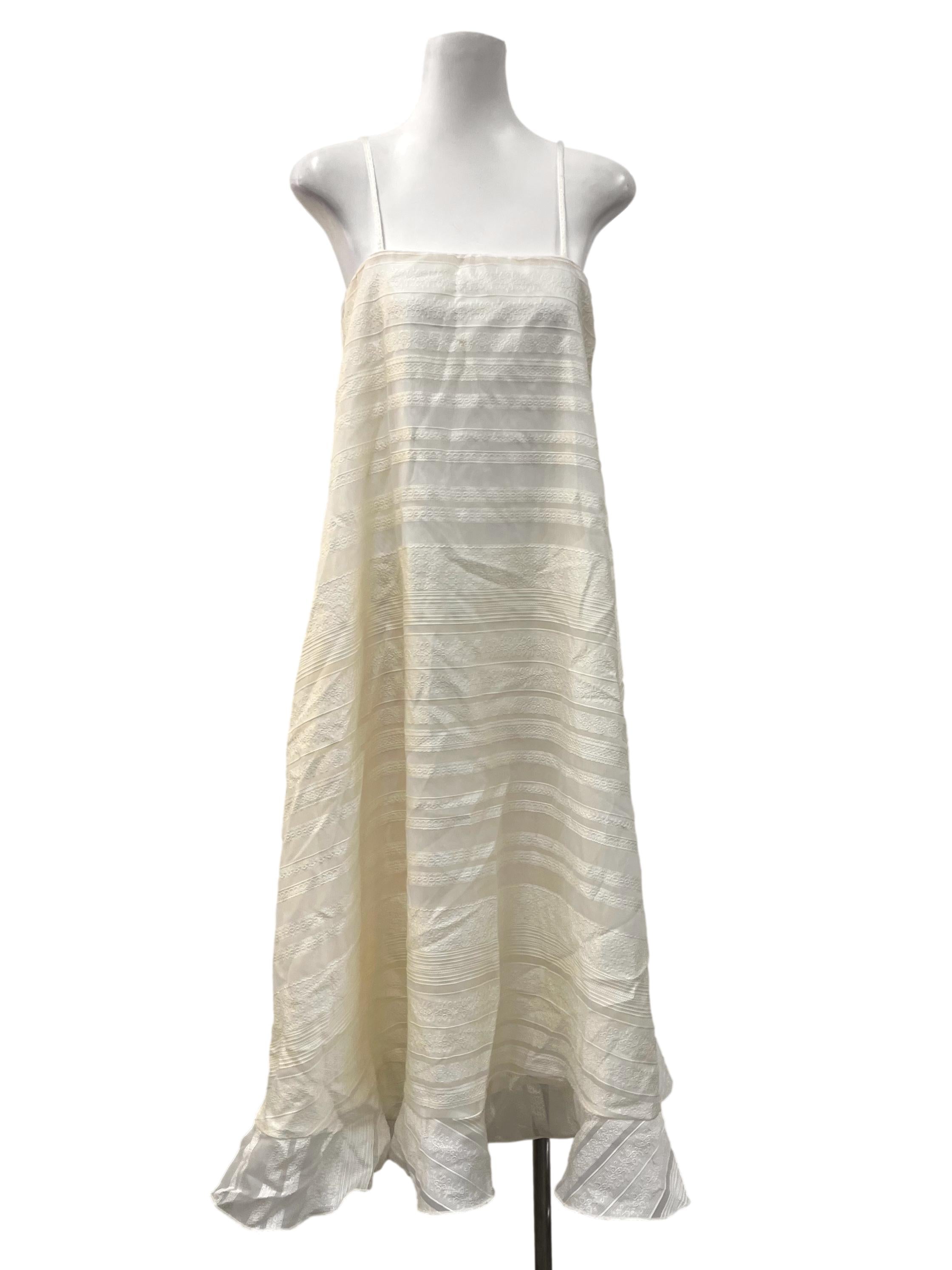 Cream Laced Tent Ruffle Dress
