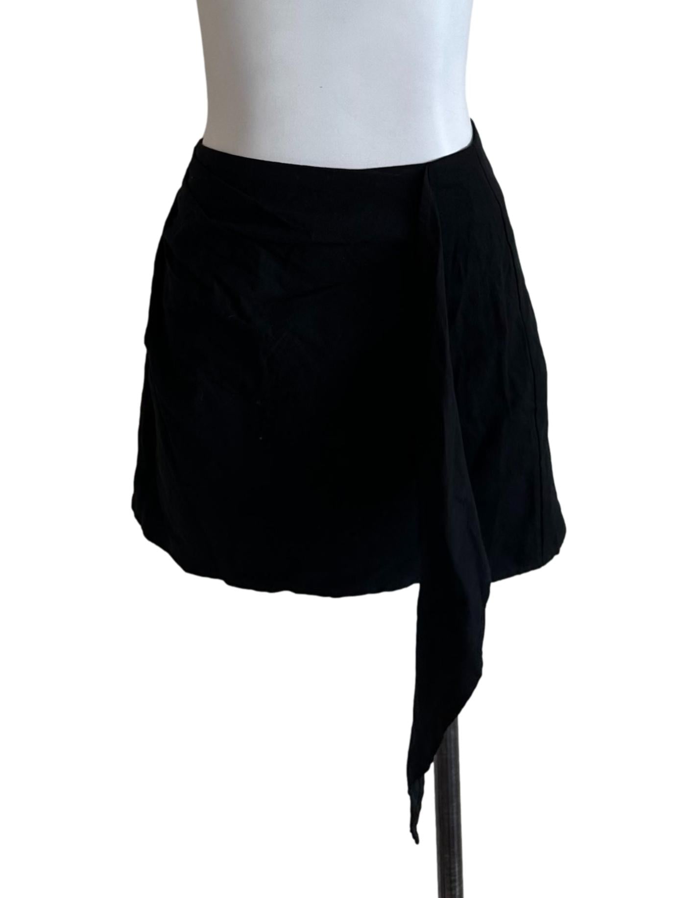 Raven Black Front Drape Skorts