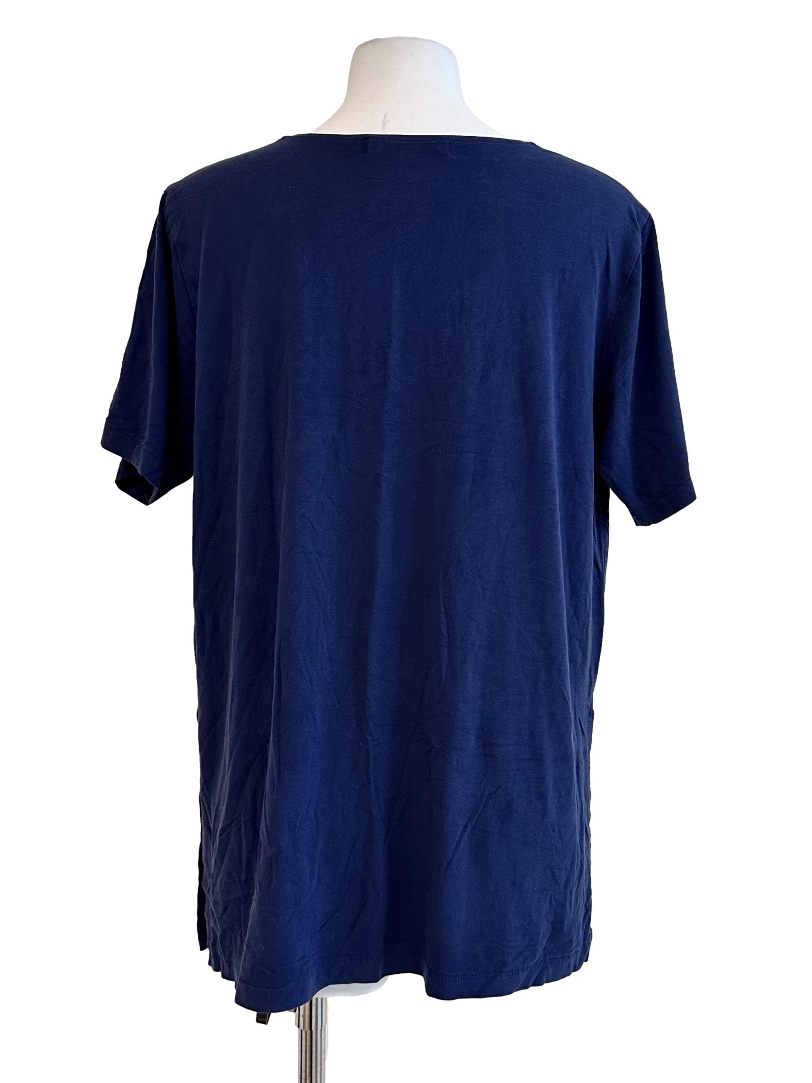 Indigo Blue Round Neck Top