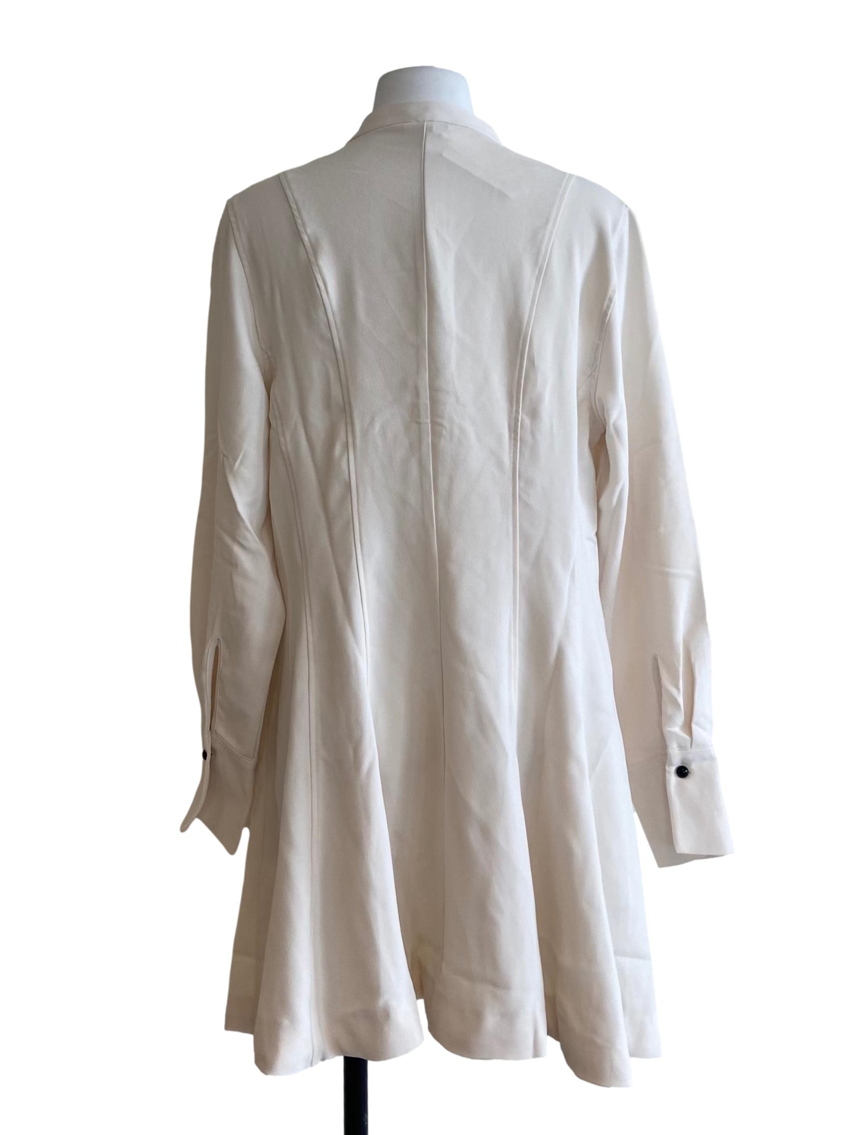 Eggshell Beige Button Down Shirt Dress