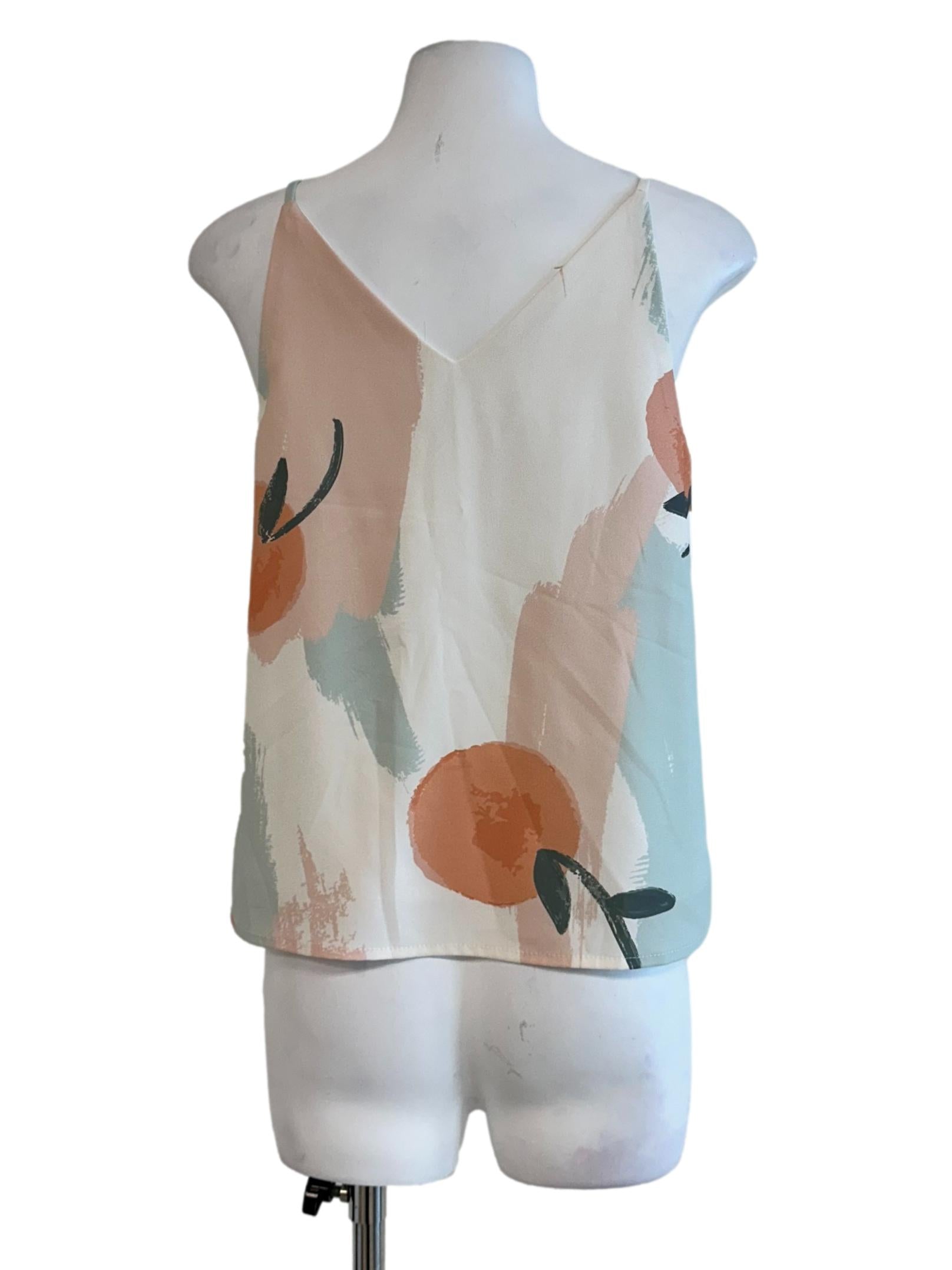 Eggshell White Abstract Pattern Top