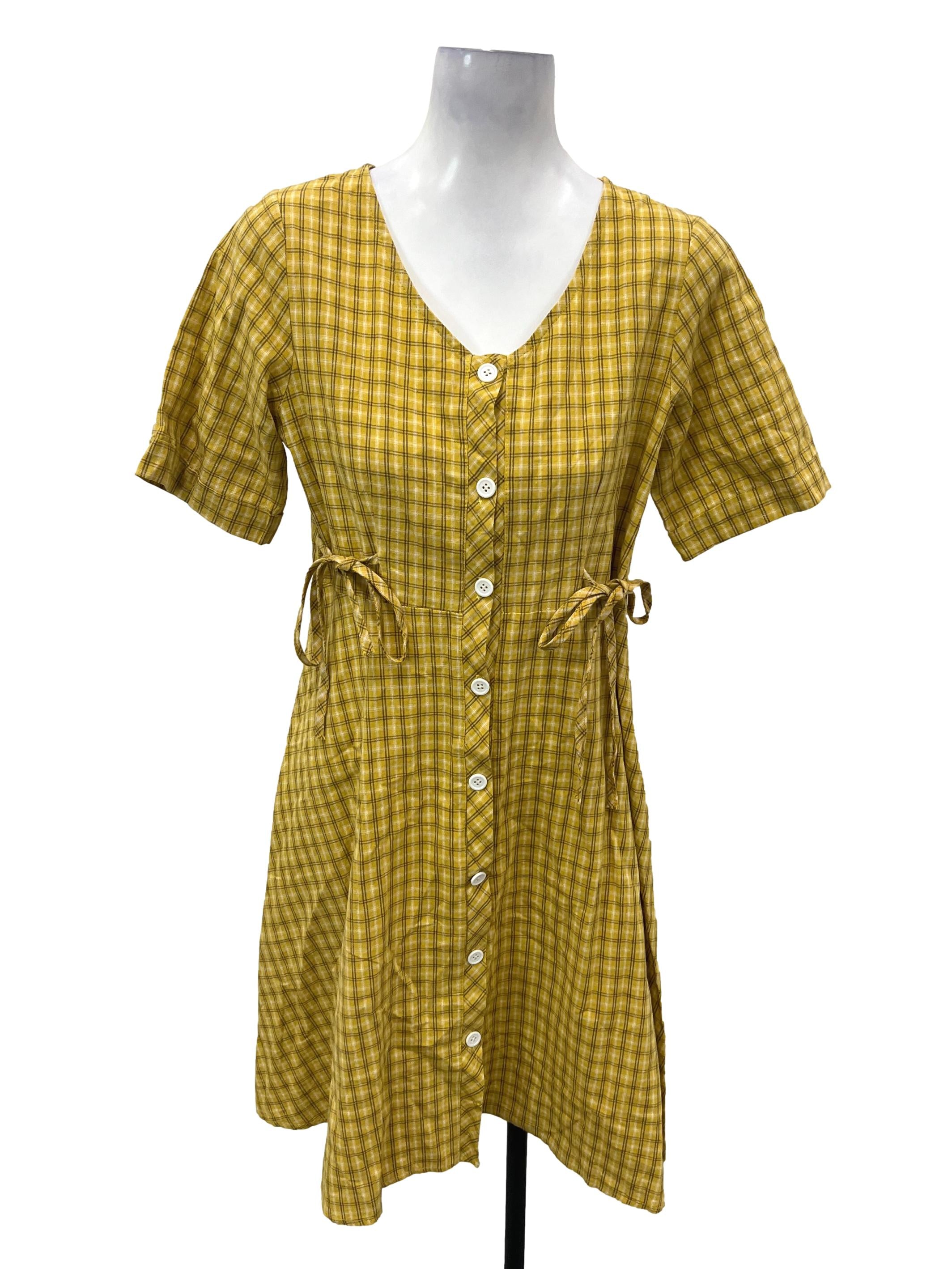 Yellow Grid Dress