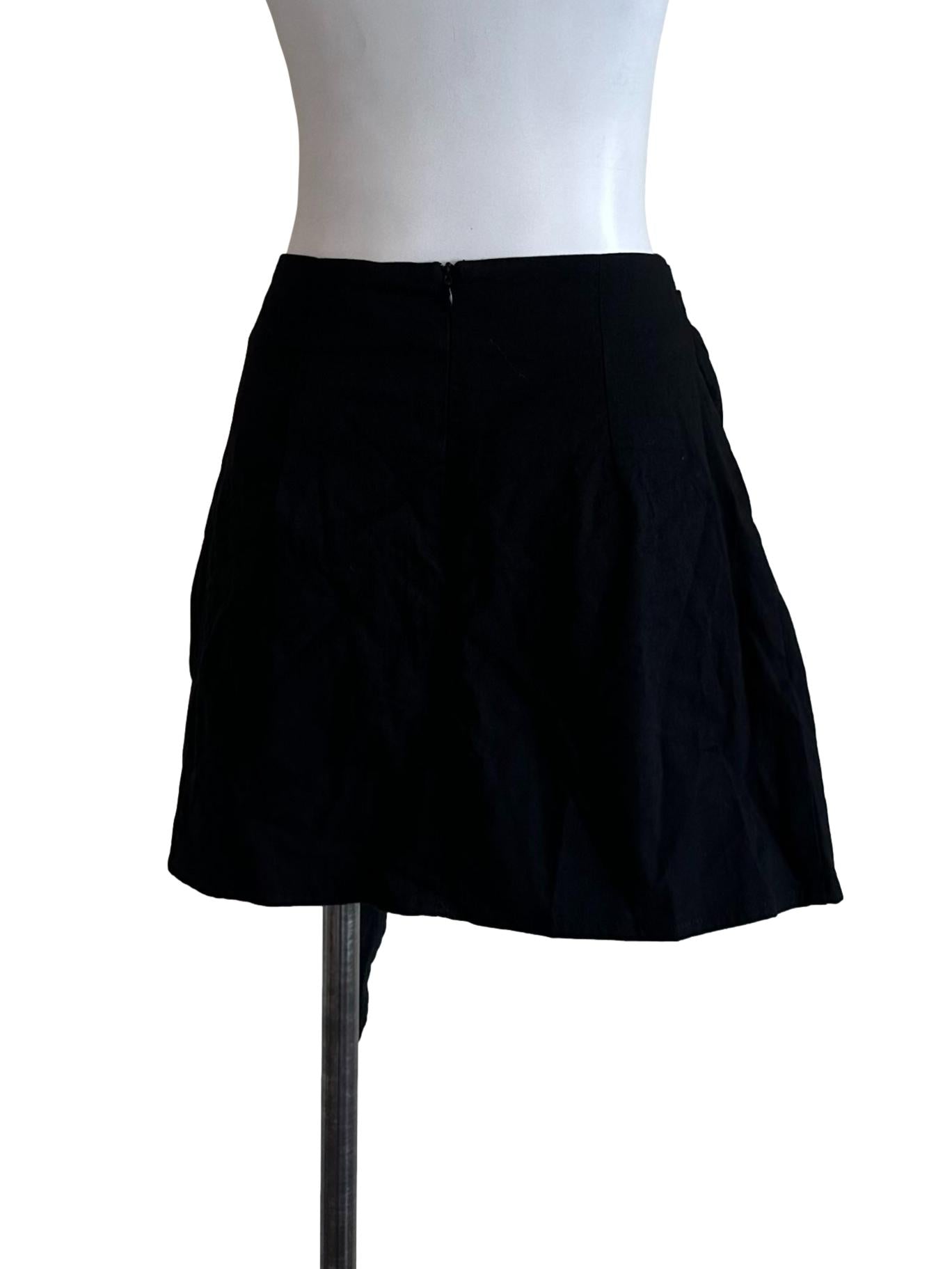Raven Black Front Drape Skorts