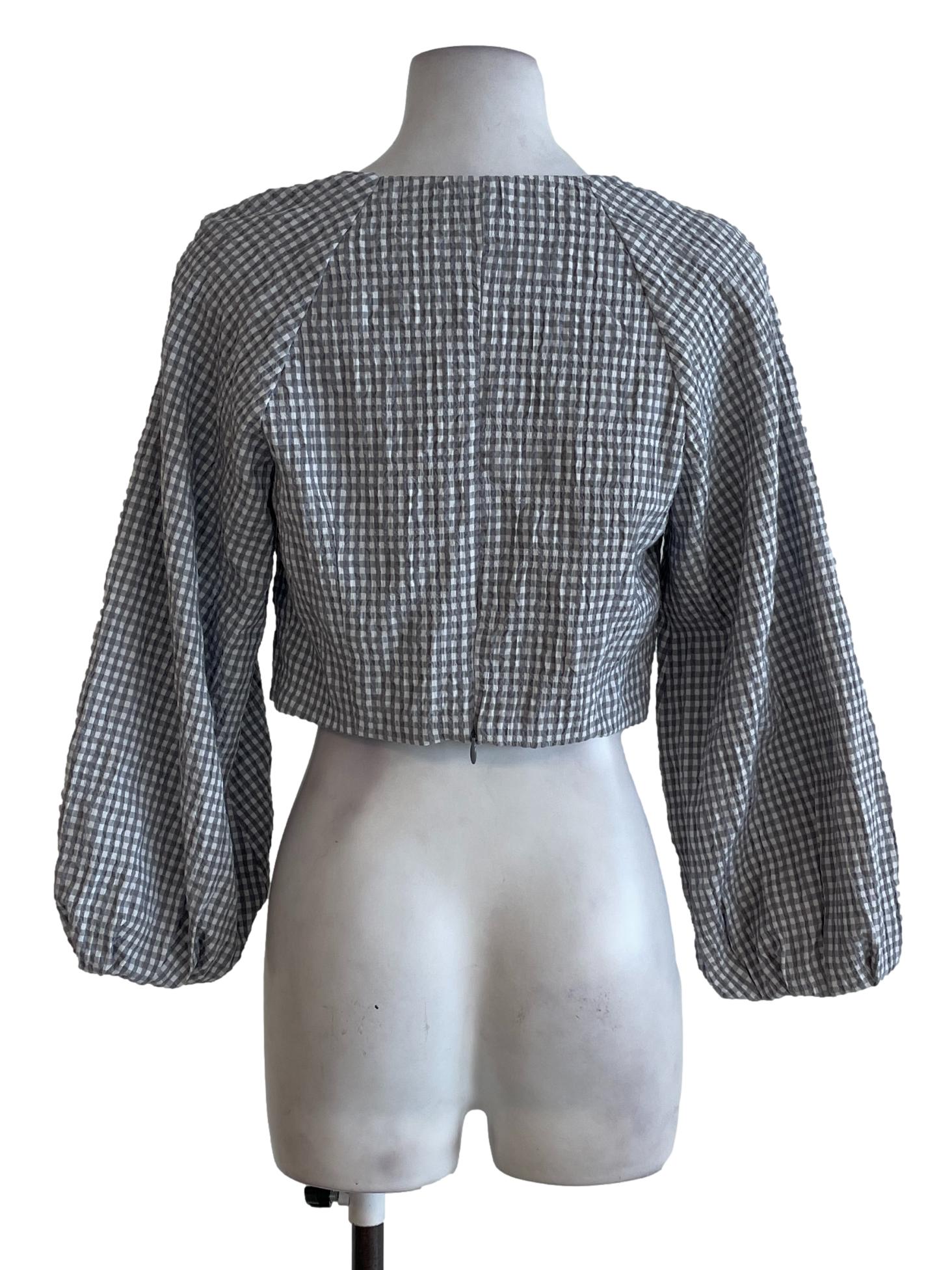 Grey Gingham Top LB