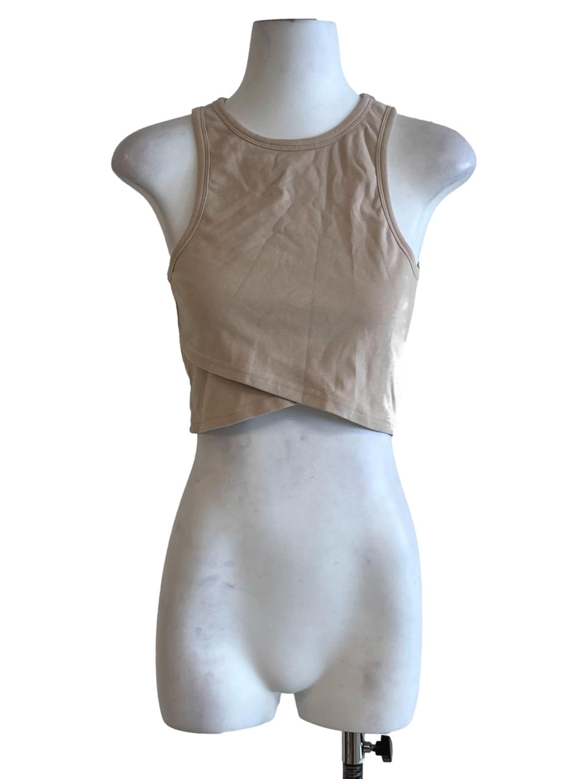Beige Jewel Neckline Tank Top