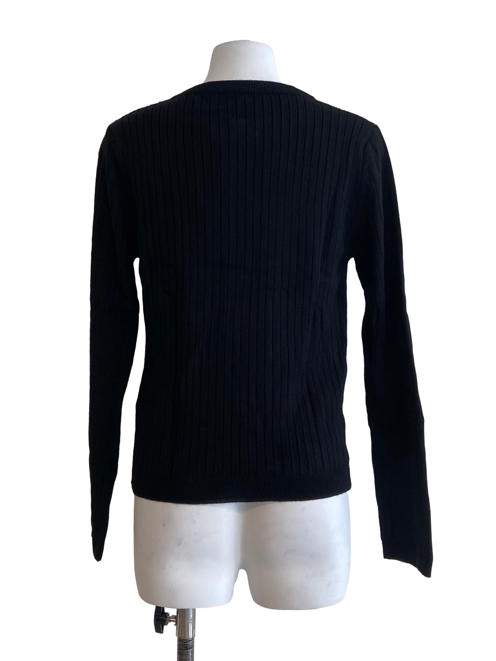 Black Half Zip Pencil Stripe Blouse