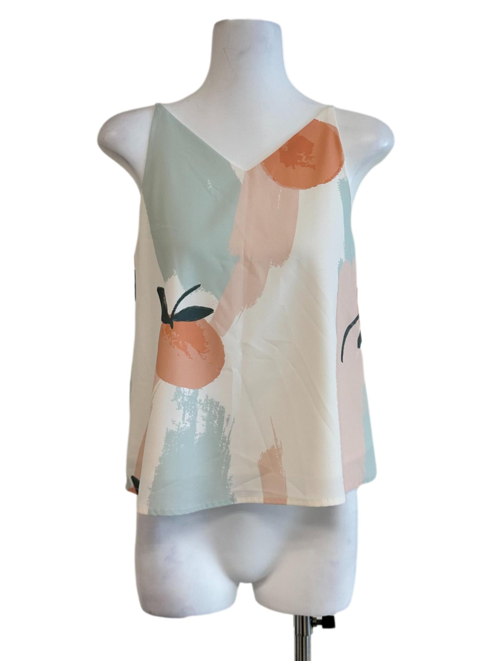 Eggshell White Abstract Pattern Top