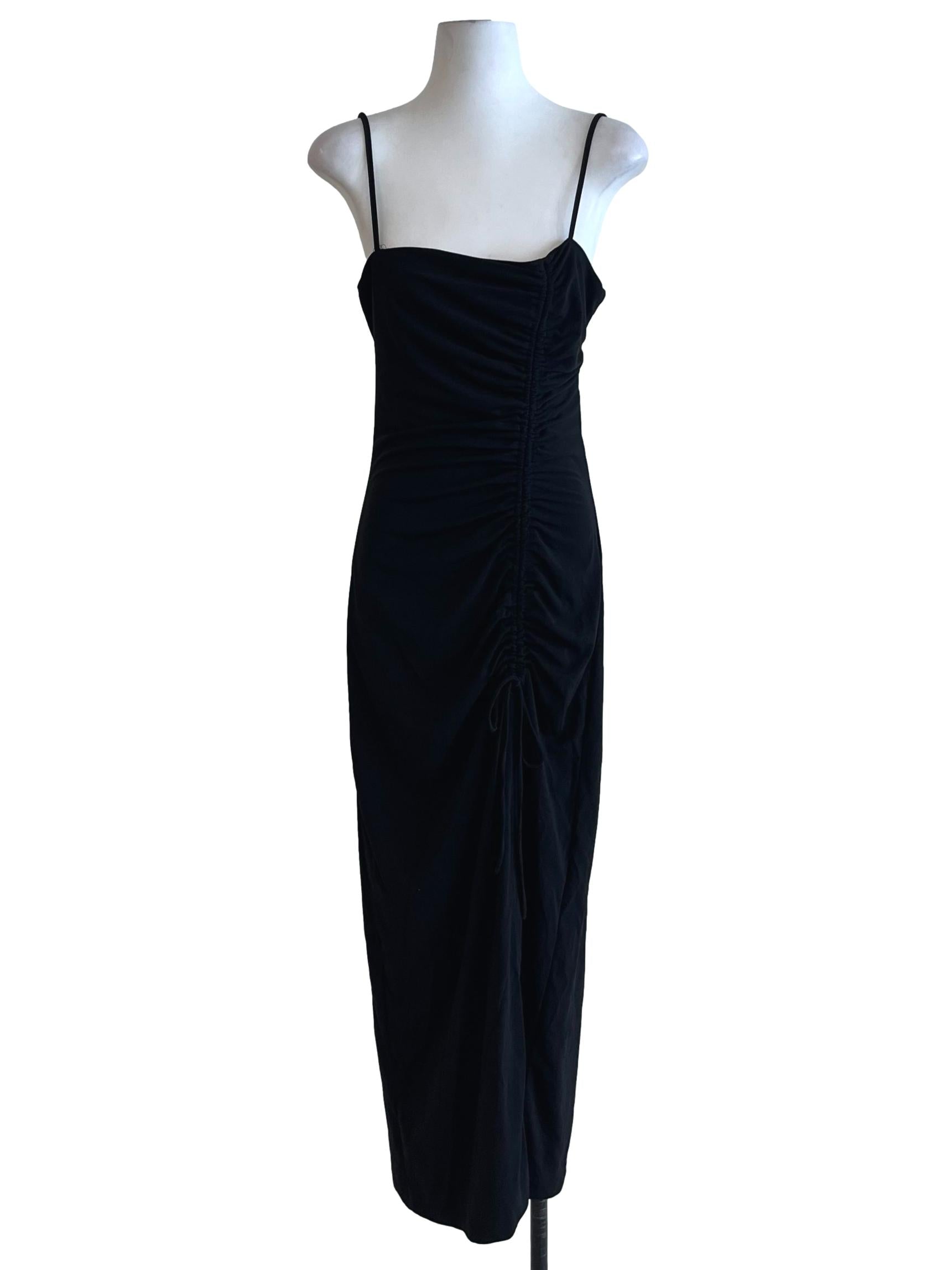 Black Spaghetti Strap Bodycon Dress