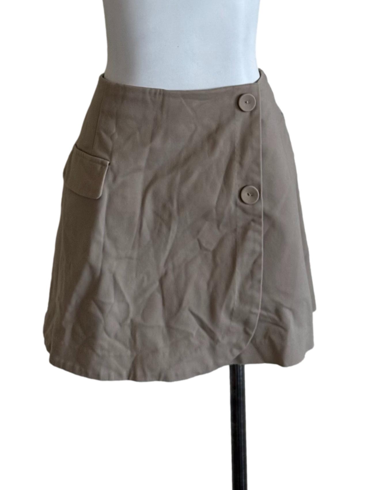 Latte Brown Button Skorts