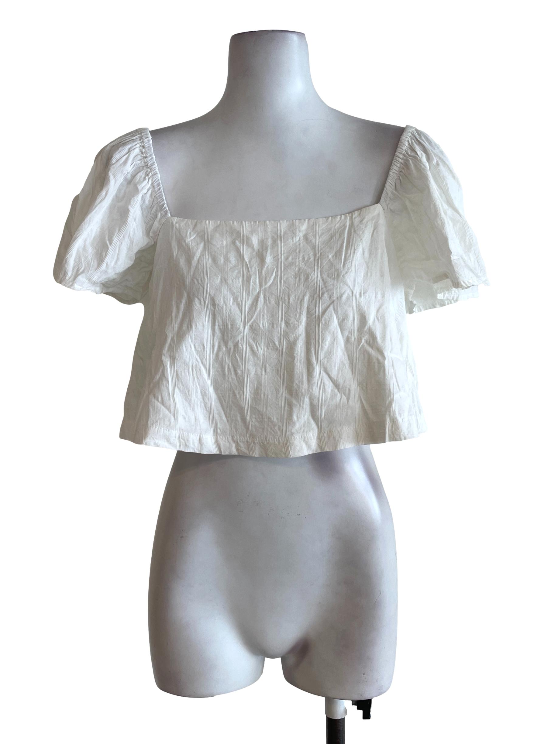 White Plain Circular-Cap Top