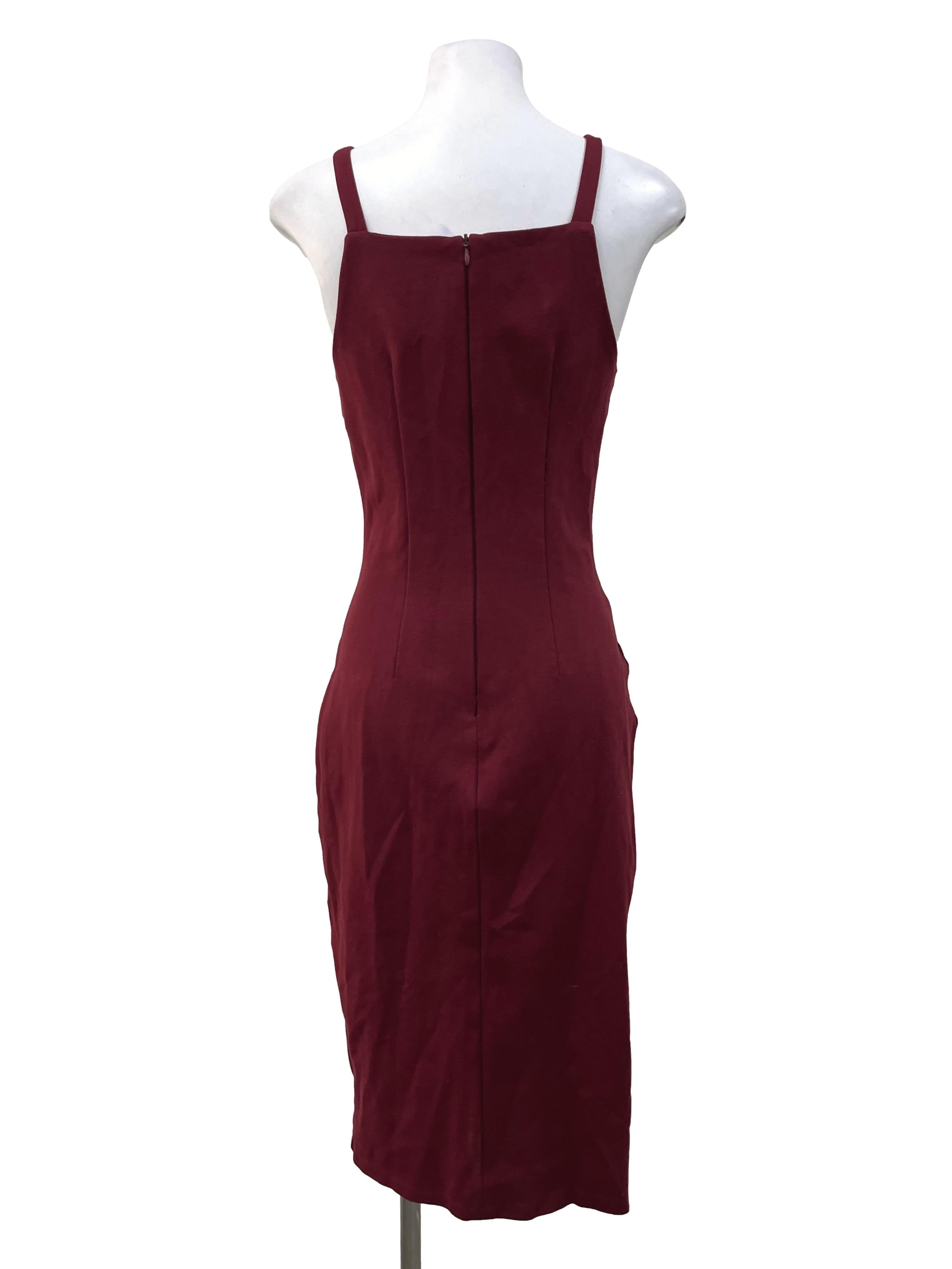 Maroon Halter Neck Dress