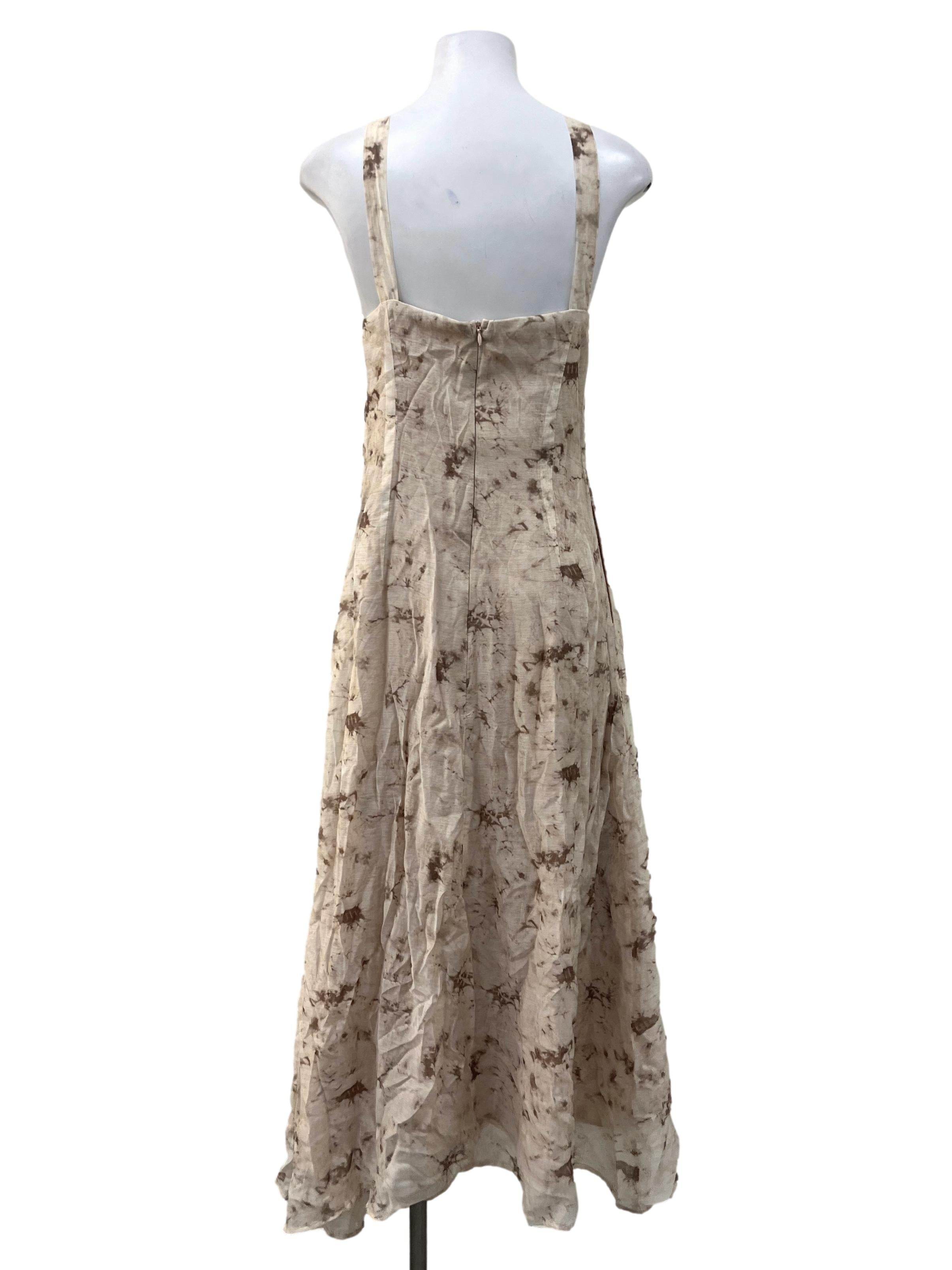 Light Brown Tie Dye Halter Dress