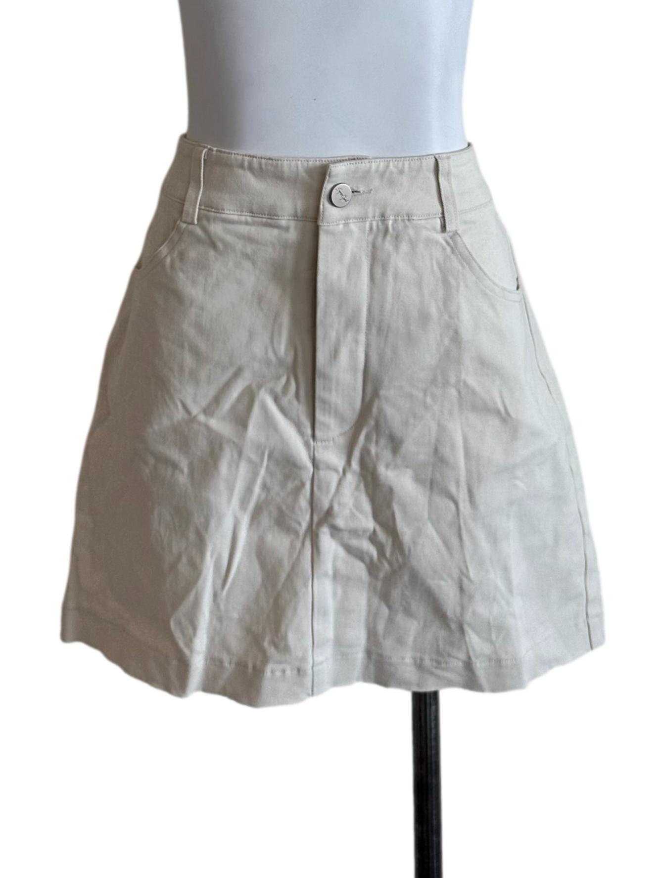 Cream Beige High Waist Skorts