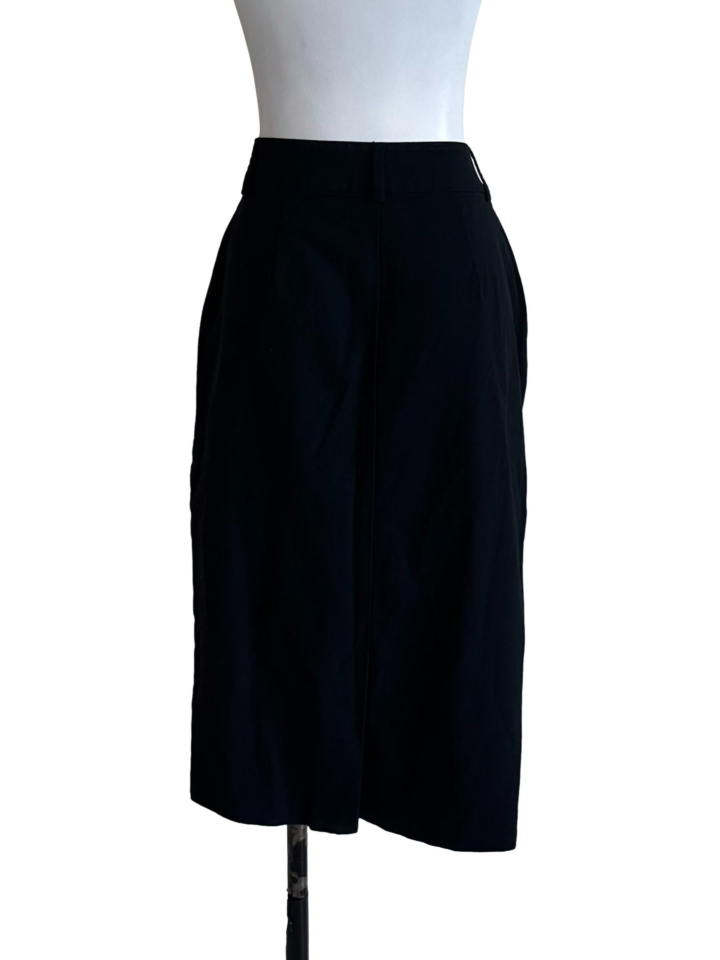 Raven Black Formal Pencil Skirt