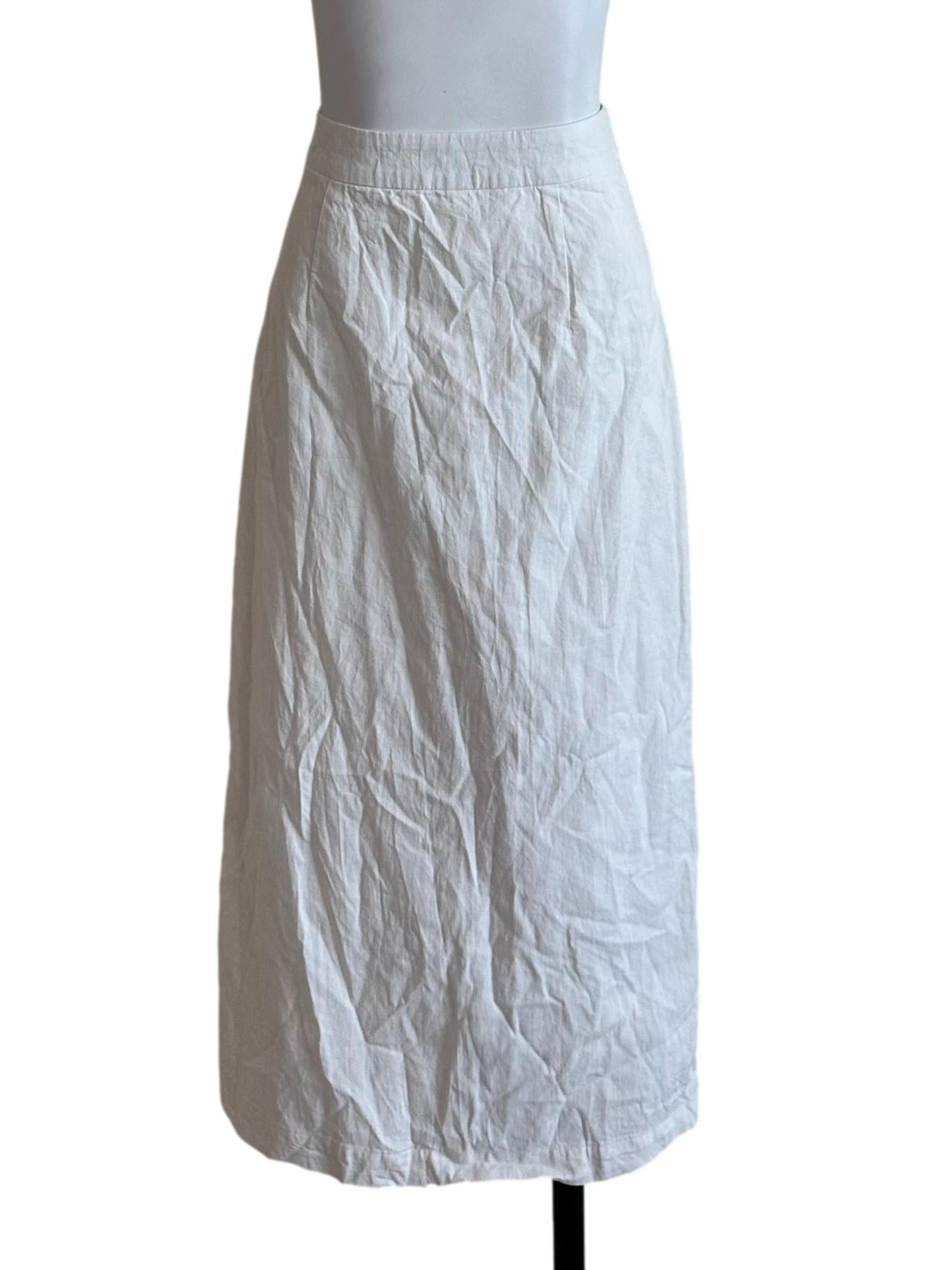 Off White High Waist A Line Skirt