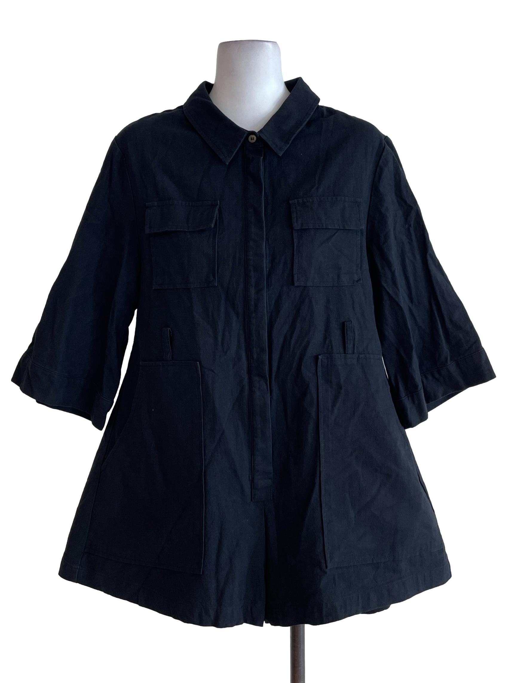 Black Plain Cape Romper