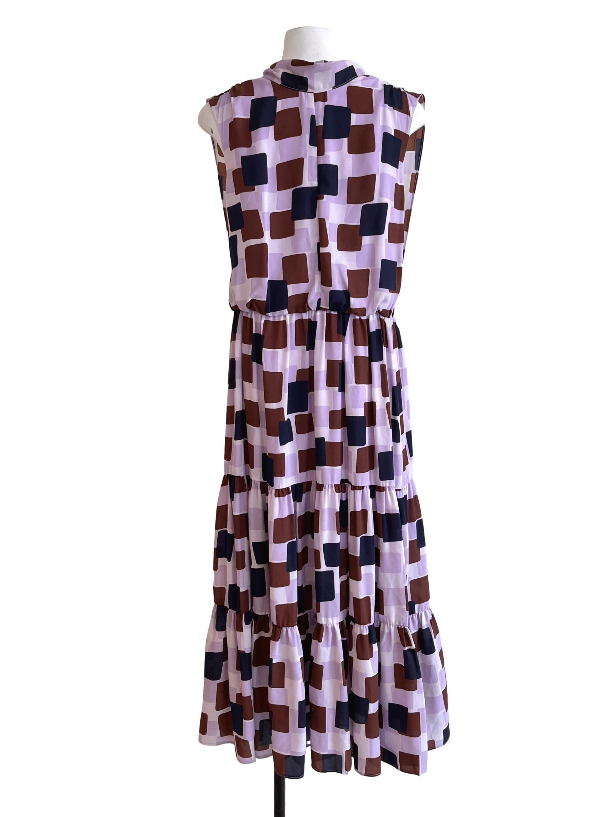 Iris Purple Geometric Print Dress