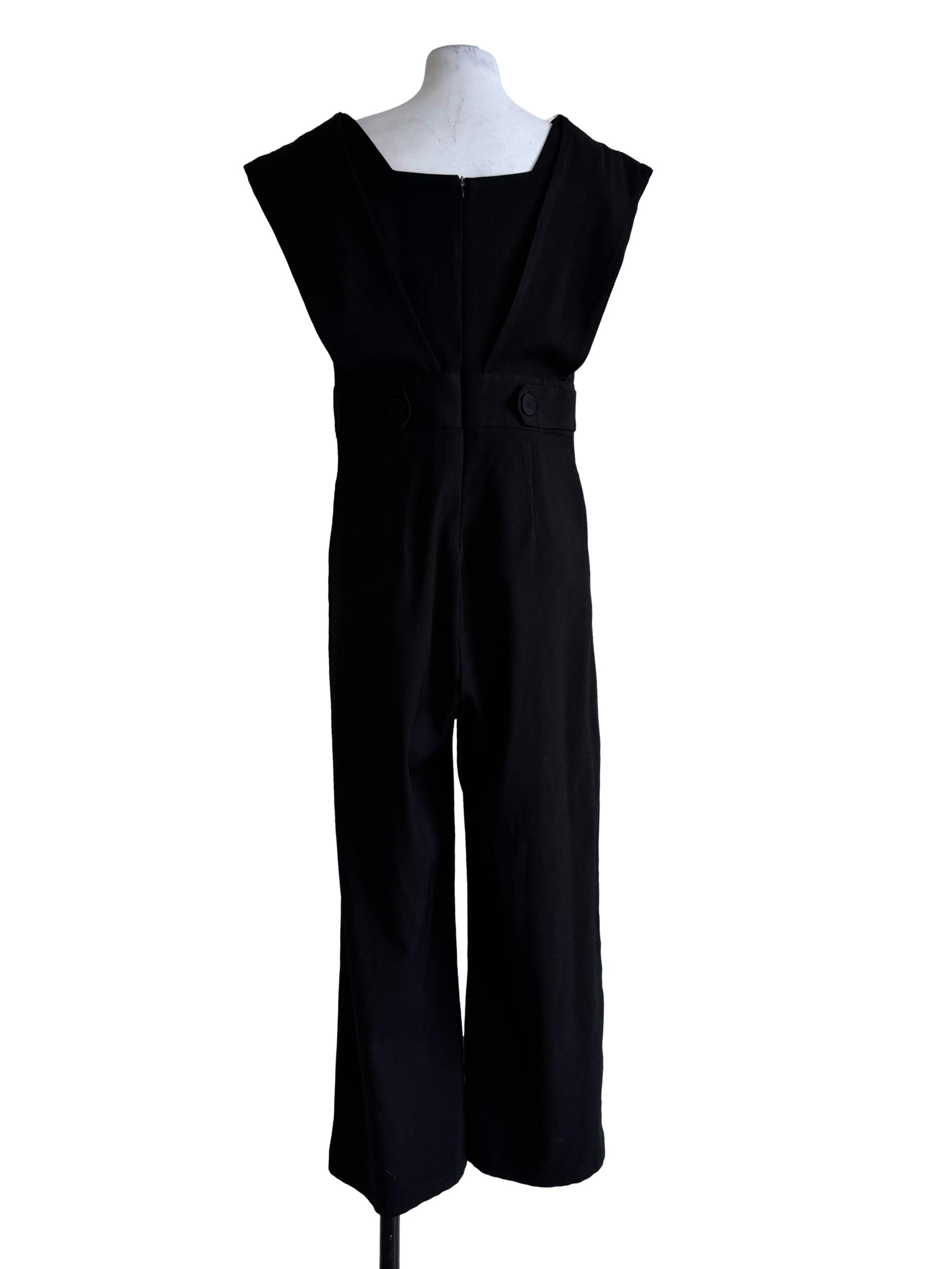 Ant Black Sleeveless Jumpsuit