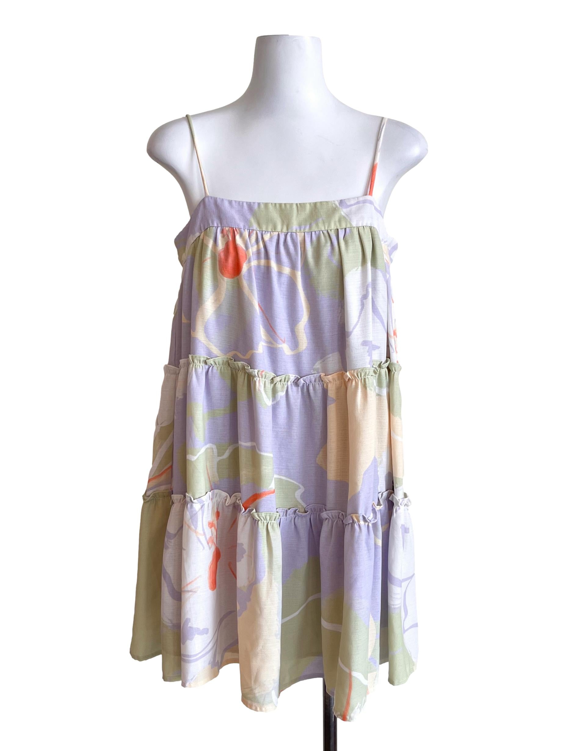 Lavender Purple Abstract Print Sundress LB