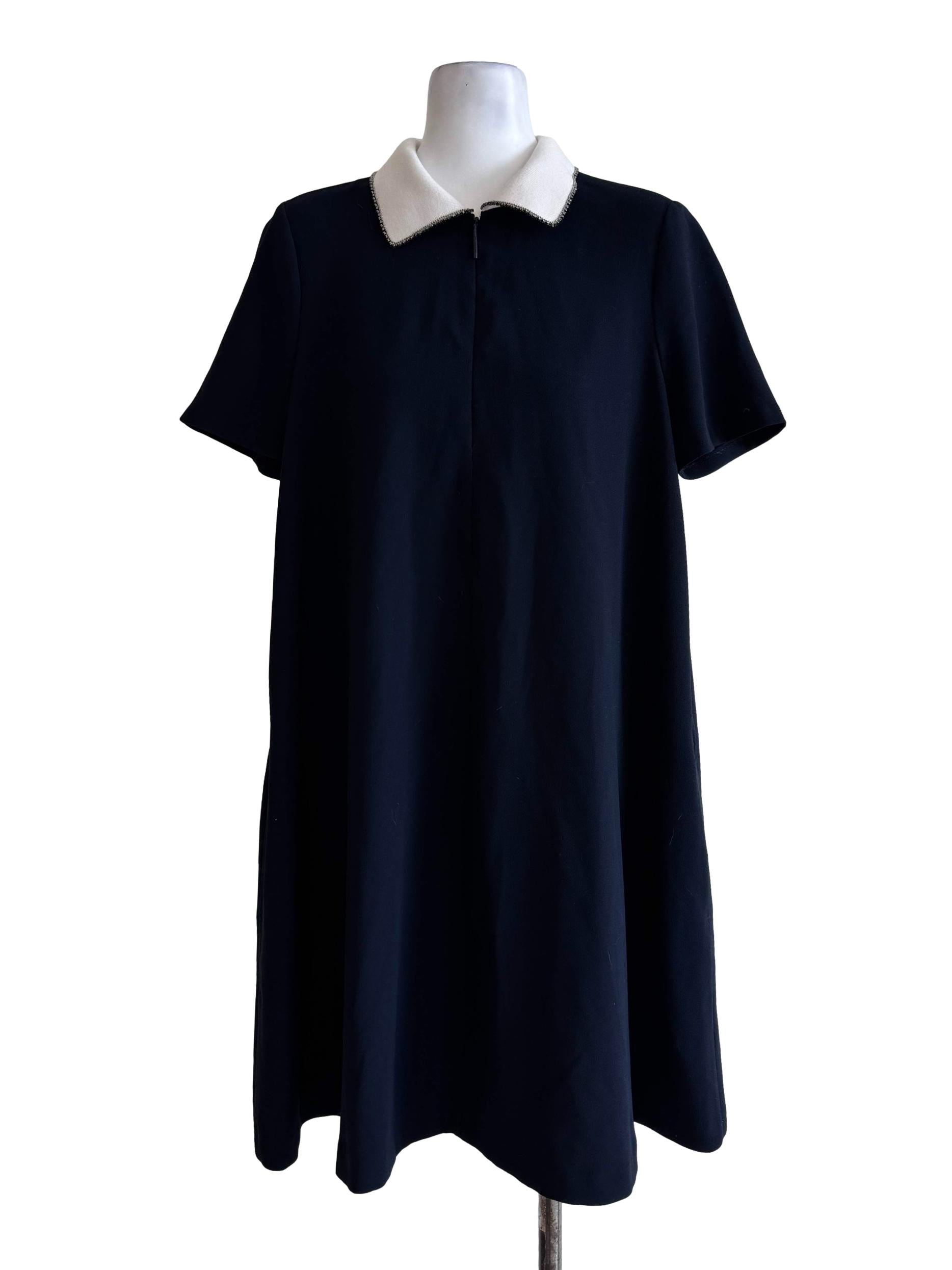 Midnight Blue With White Collar Dress
