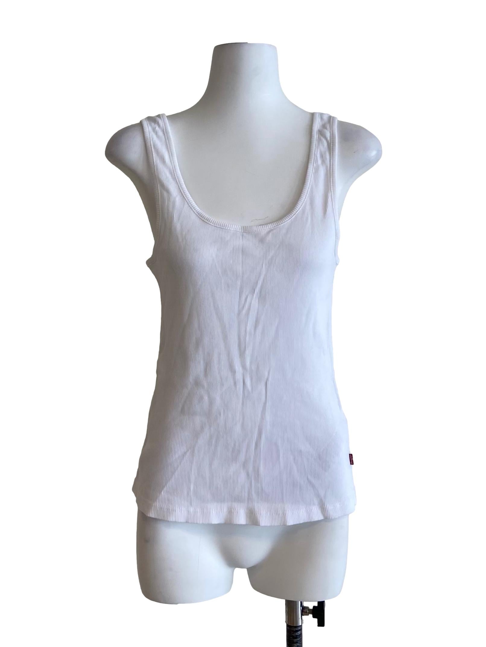 White Scoop Tank Top