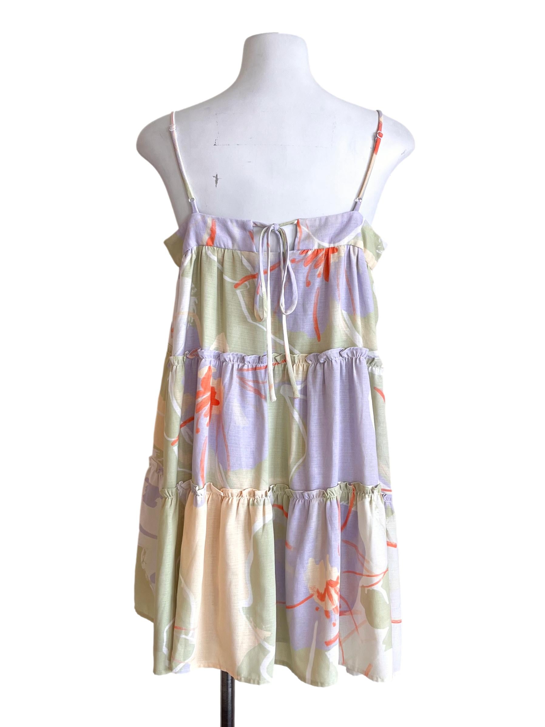Lavender Purple Abstract Print Sundress LB