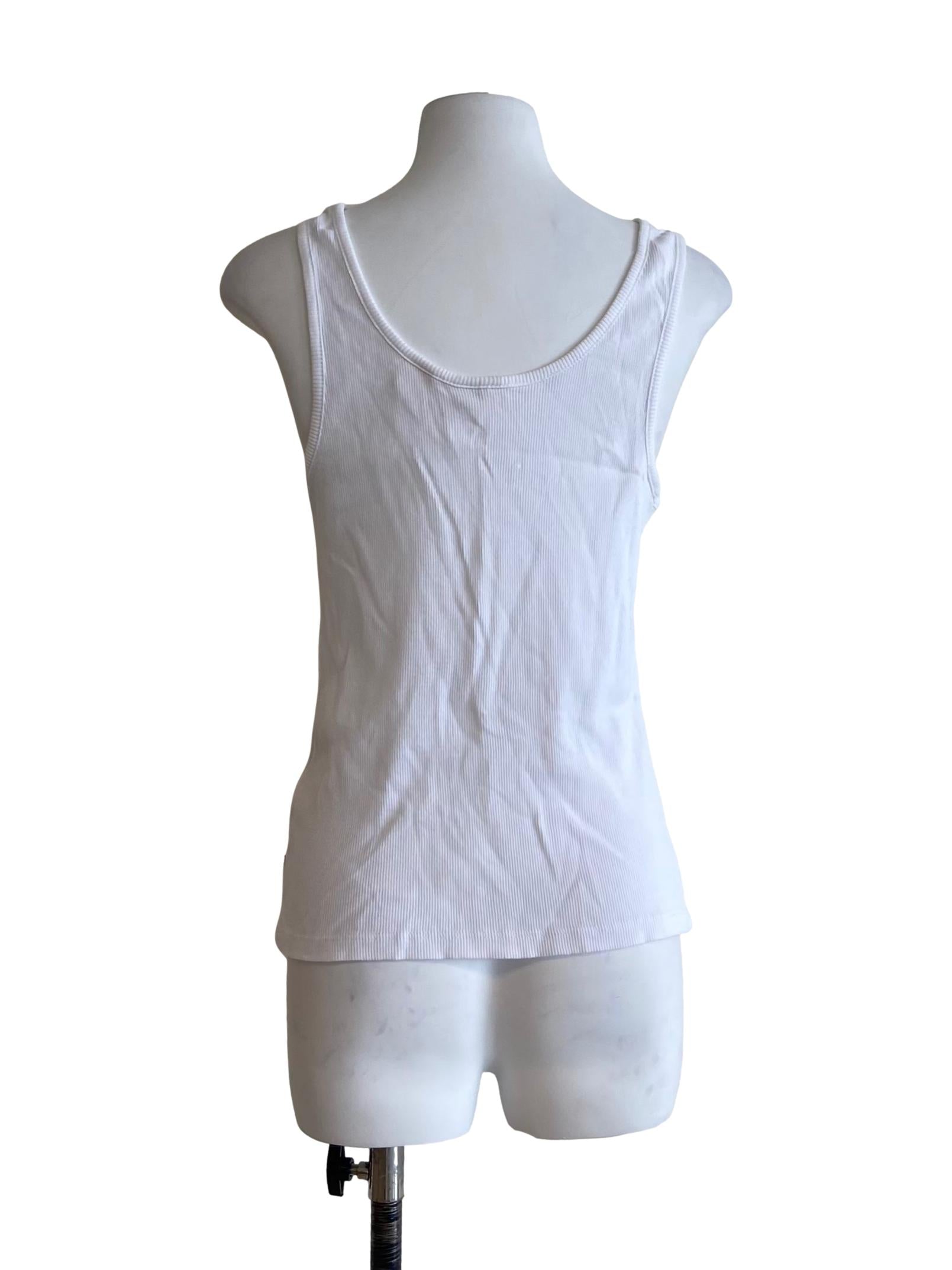 White Scoop Tank Top