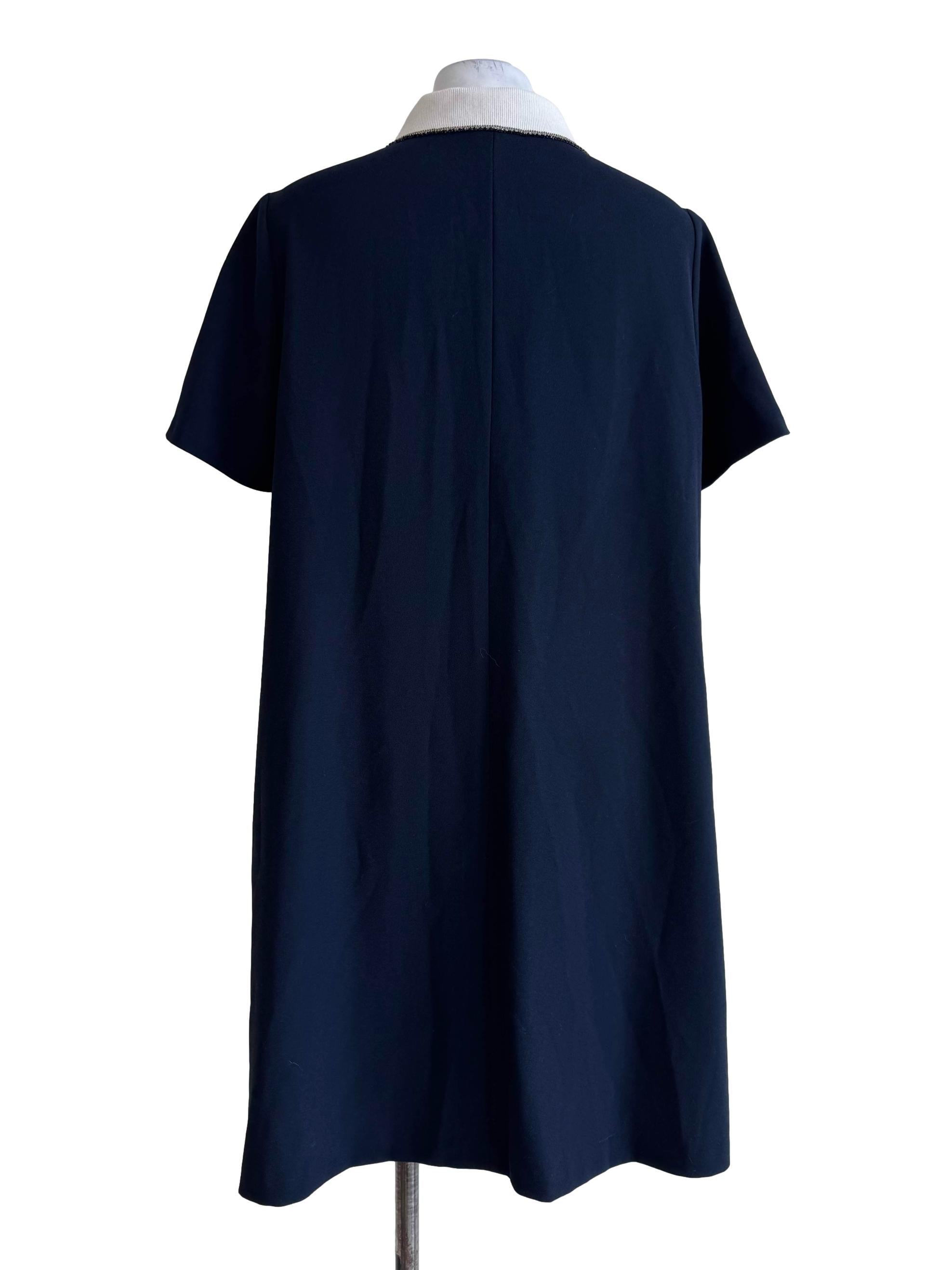 Midnight Blue With White Collar Dress
