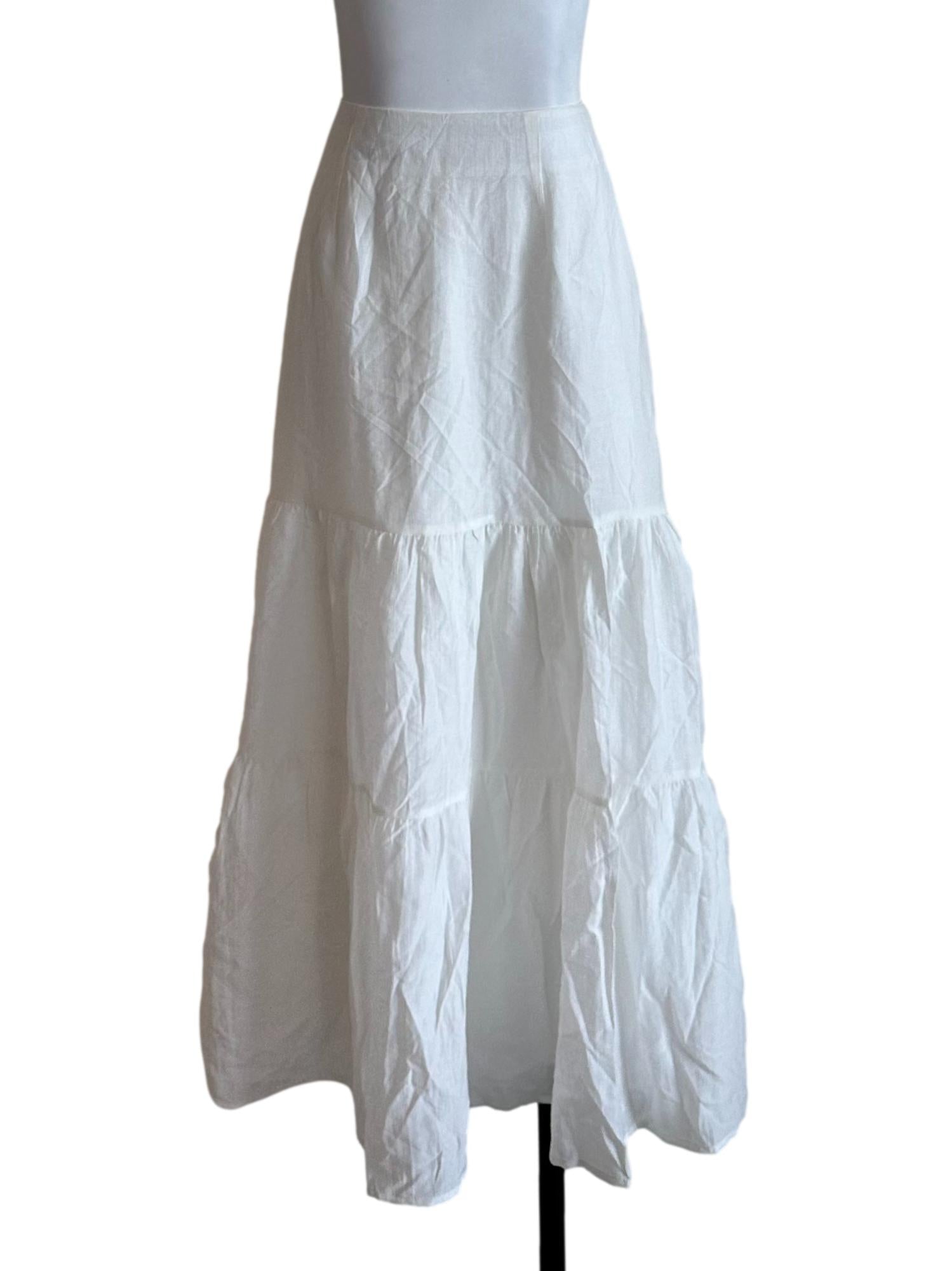 Ivory White Tiered Skirt