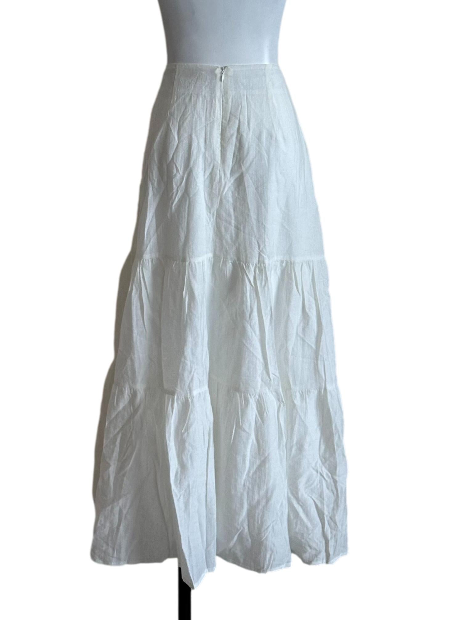 Ivory White Tiered Skirt