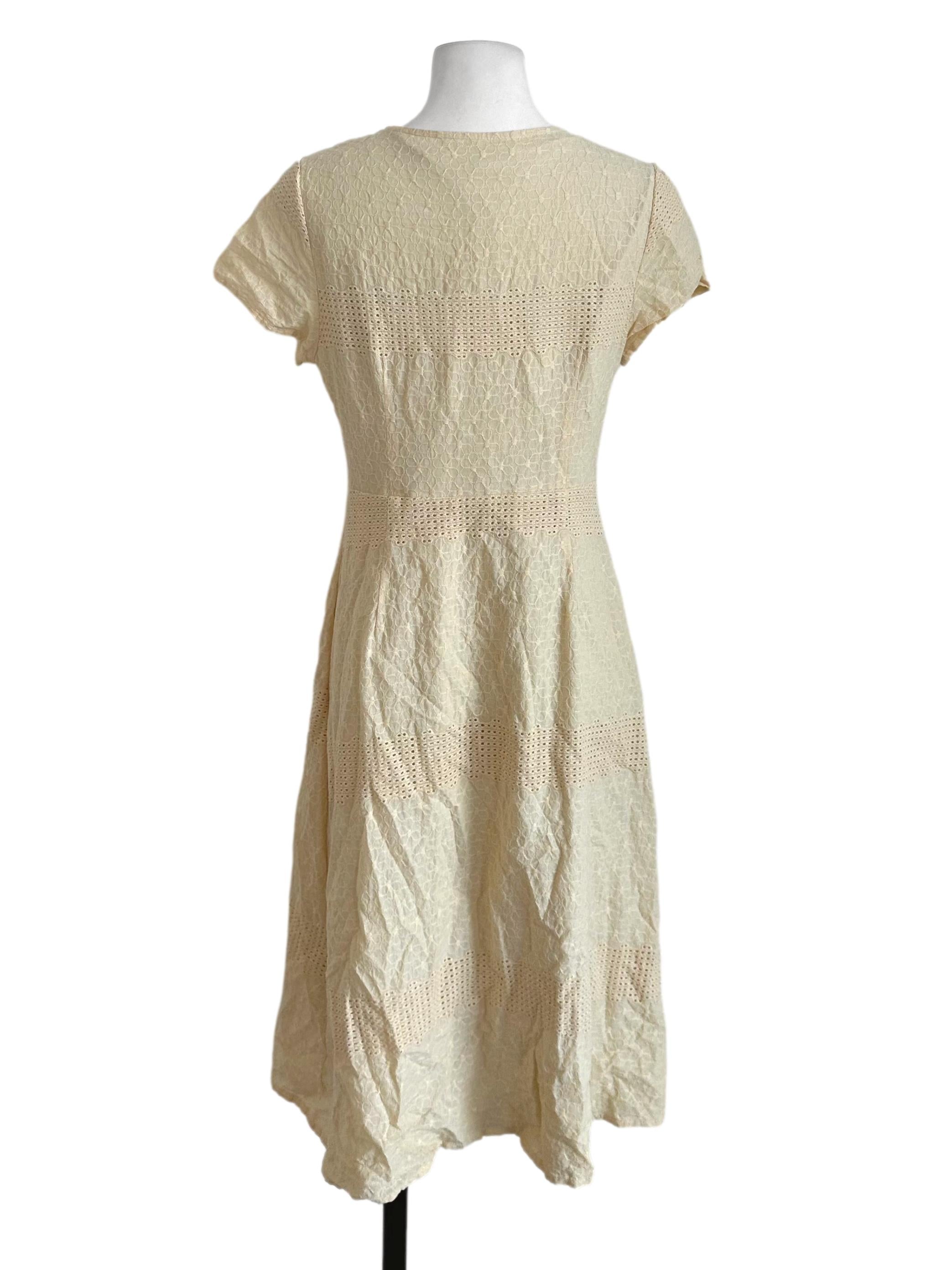 Butter Yellow Eyelet Embroidery Dress
