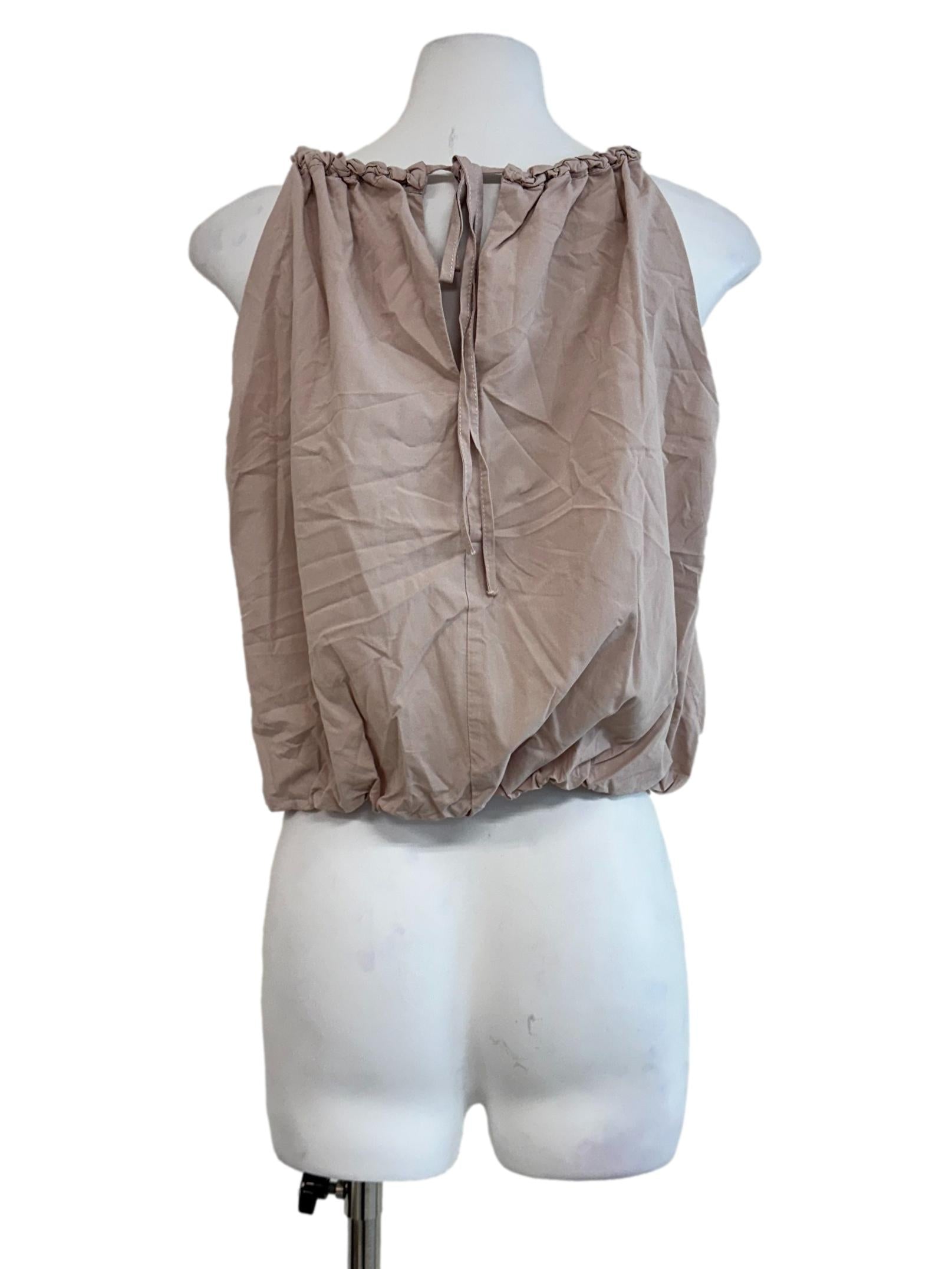 Salmon Pink Bubble Sleeveless Top