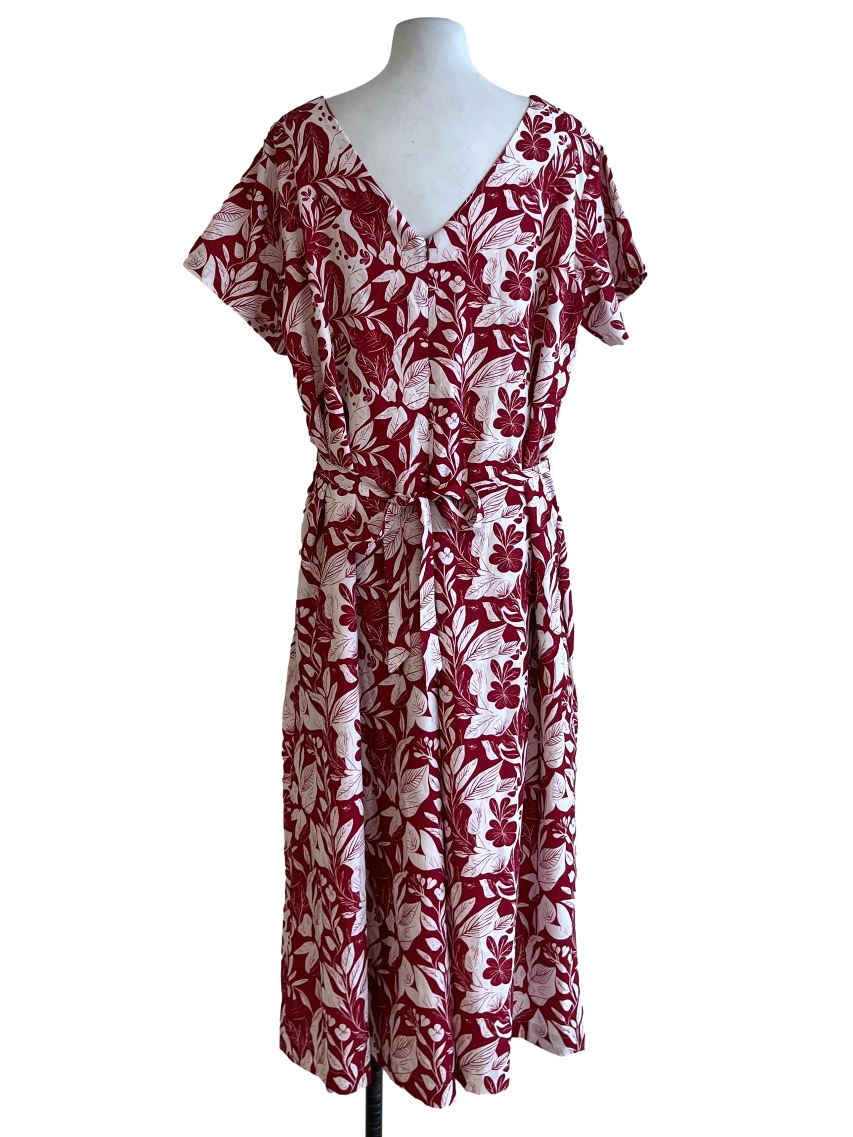 Lipstick Red Floral Empire Dress