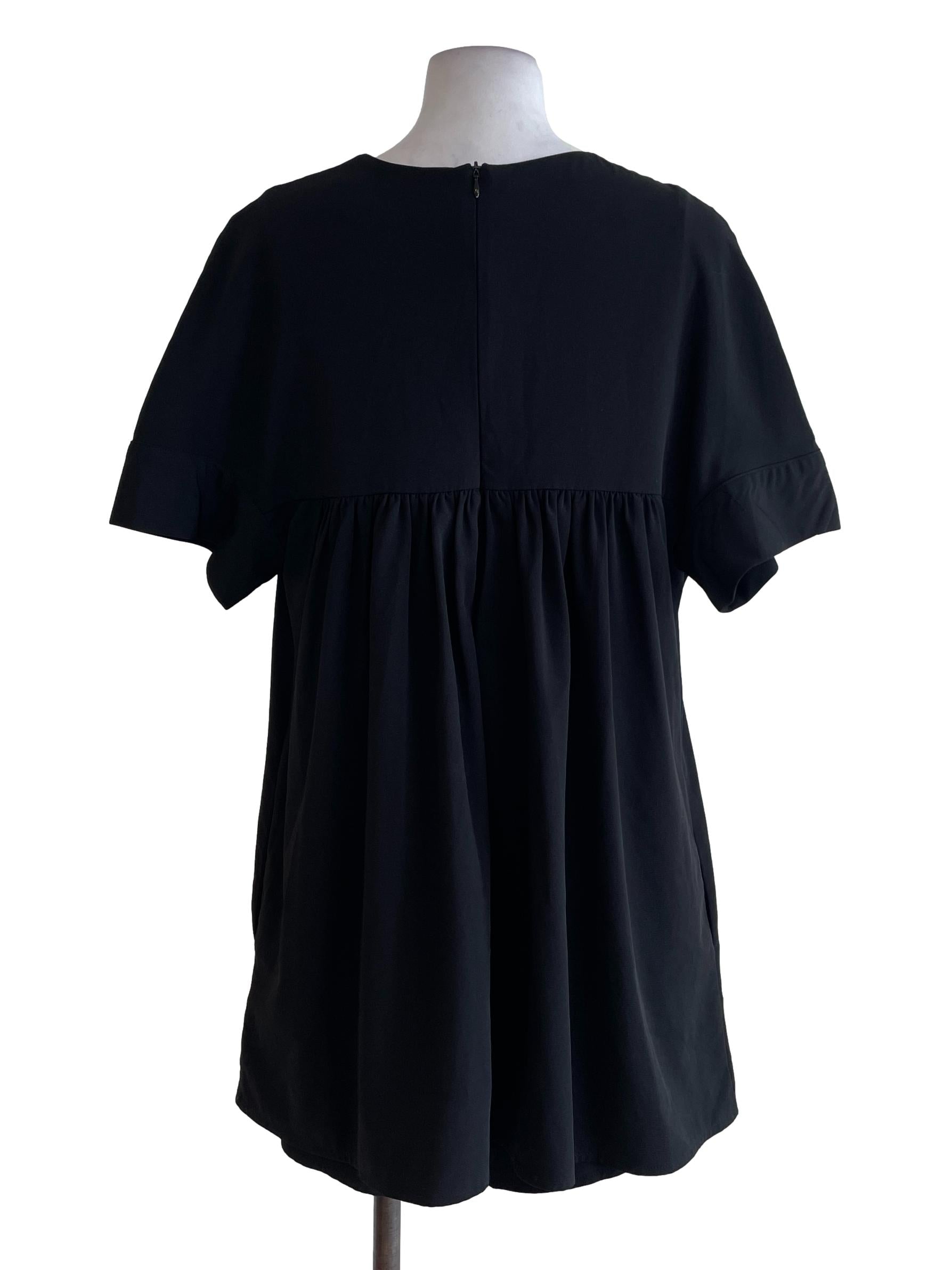 Black Plain Babydoll Dress TTR