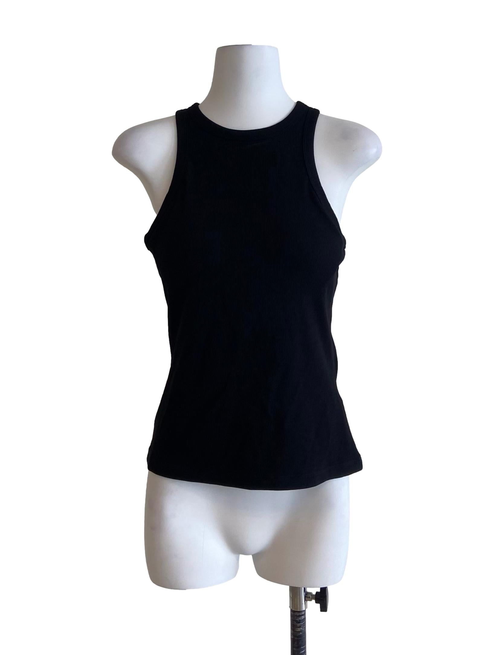 Black Ribbed Tank Top