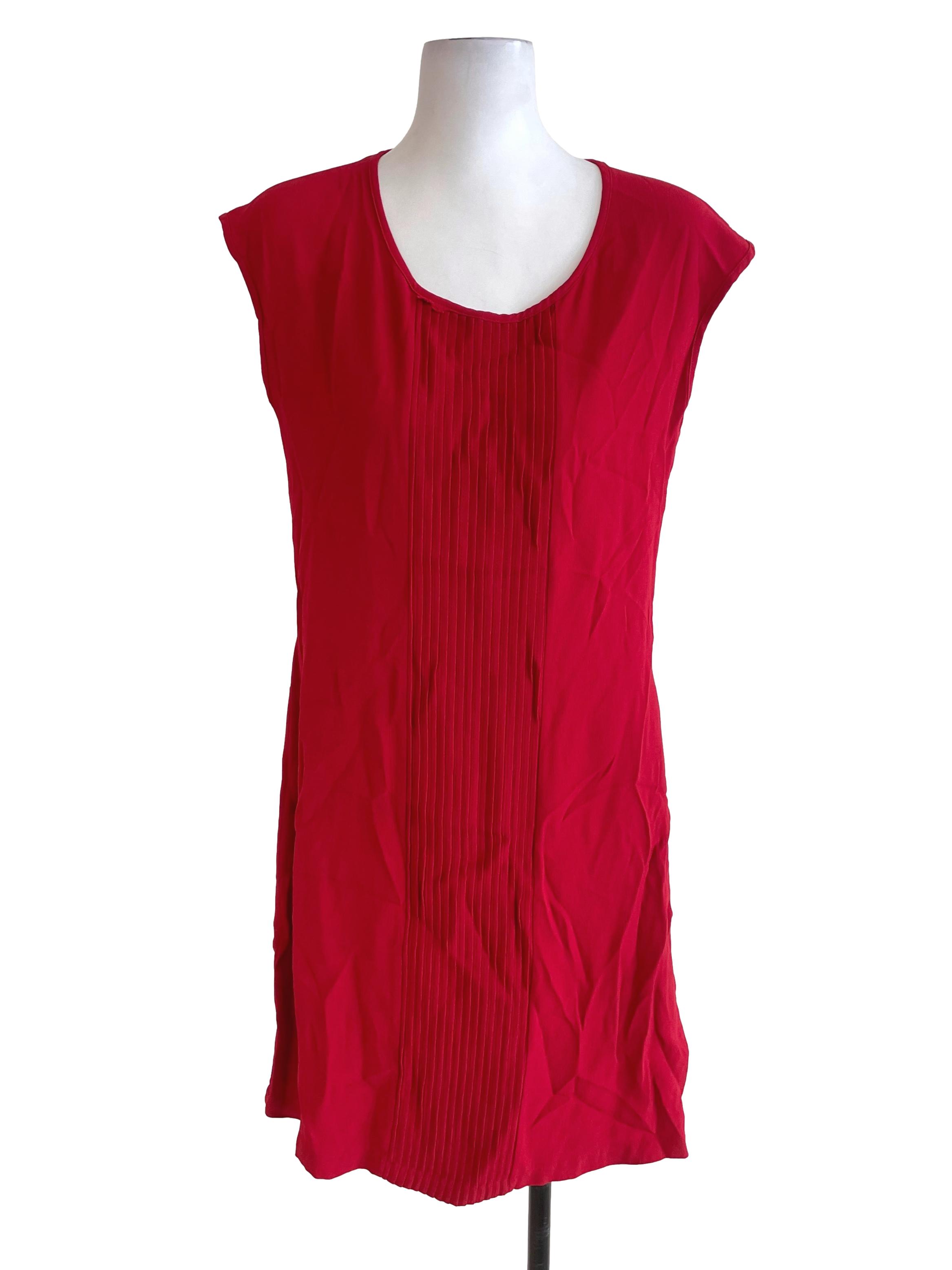 Red Pleated Dress