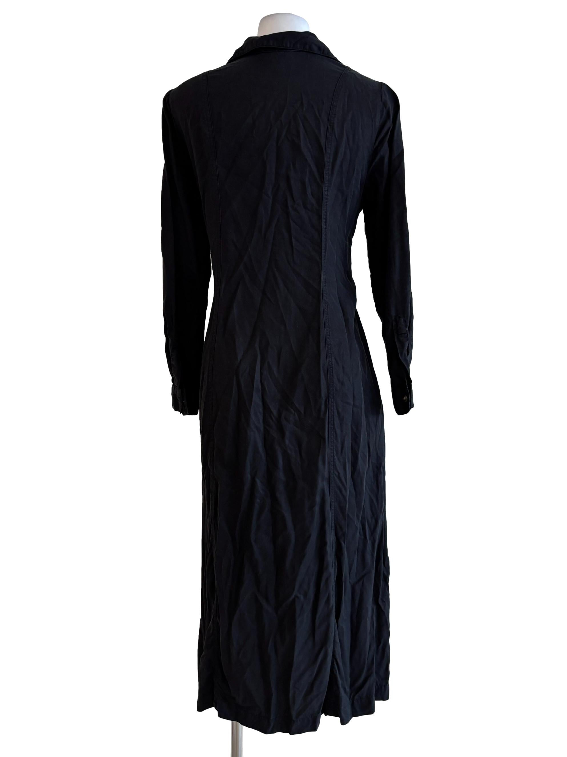 Jet Black Buttoned Shirt Dress