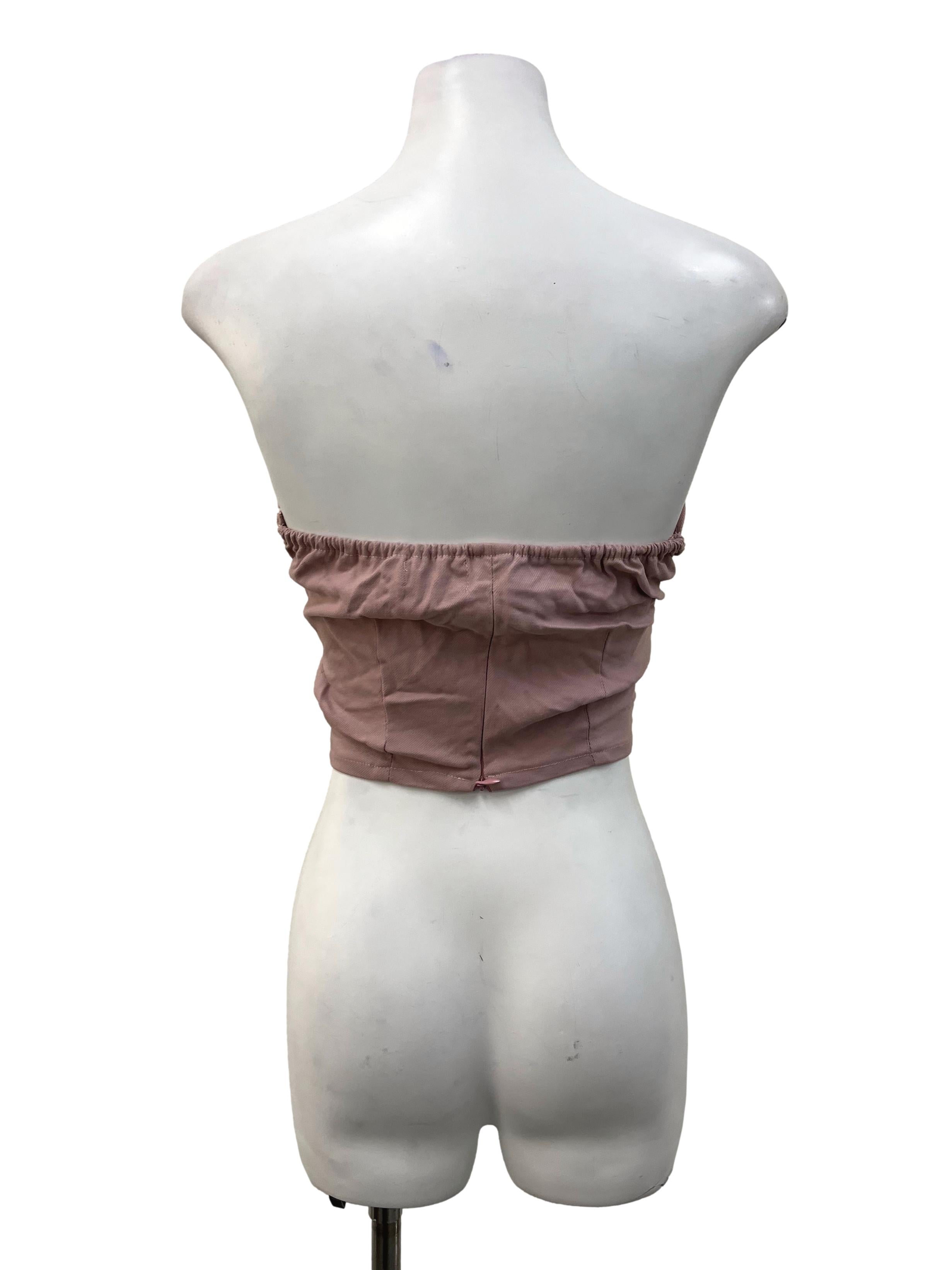 Pink Sweetheart Neckline Tube Top