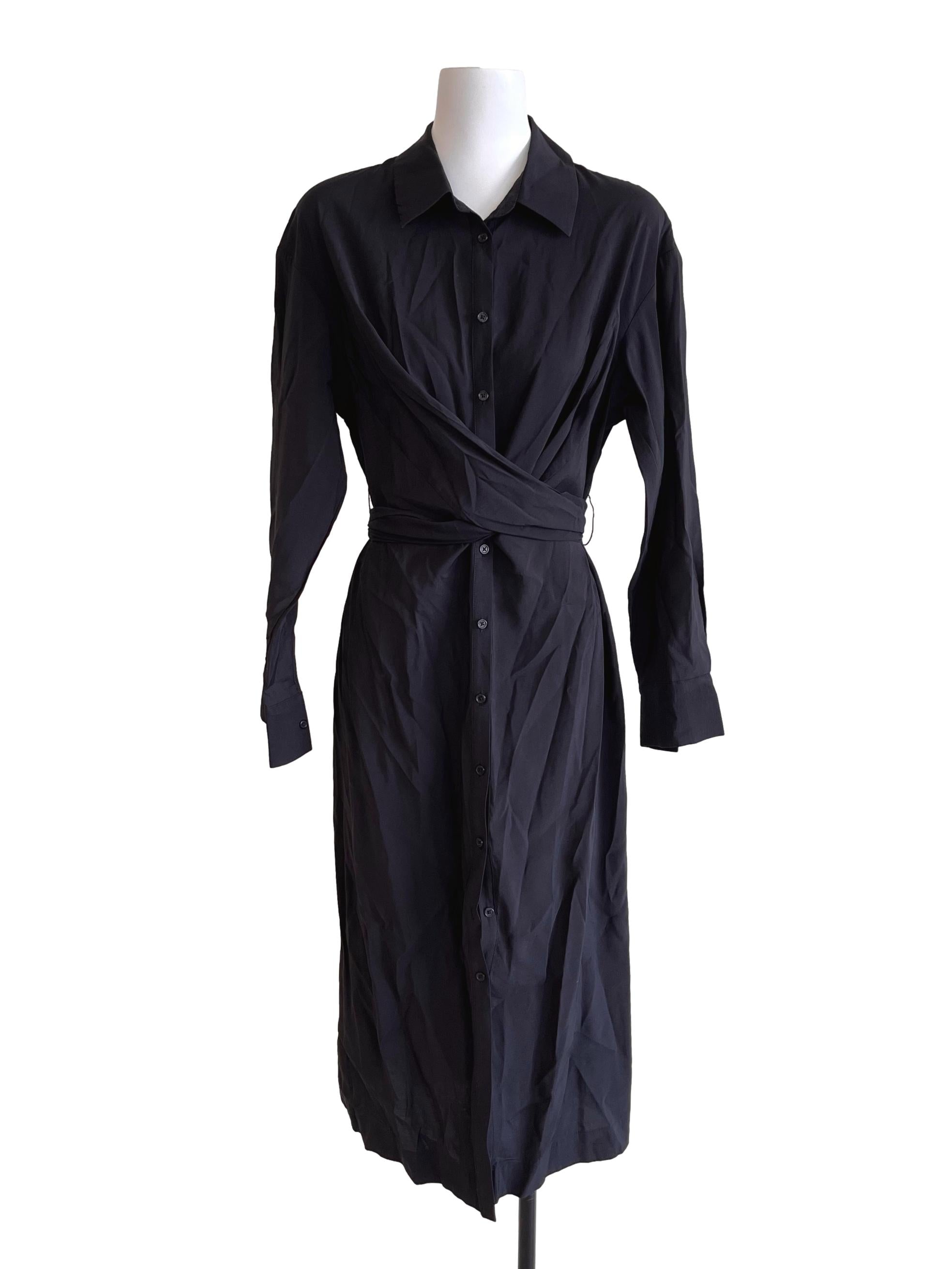 Jade Black Wrap Shirts Dress LB