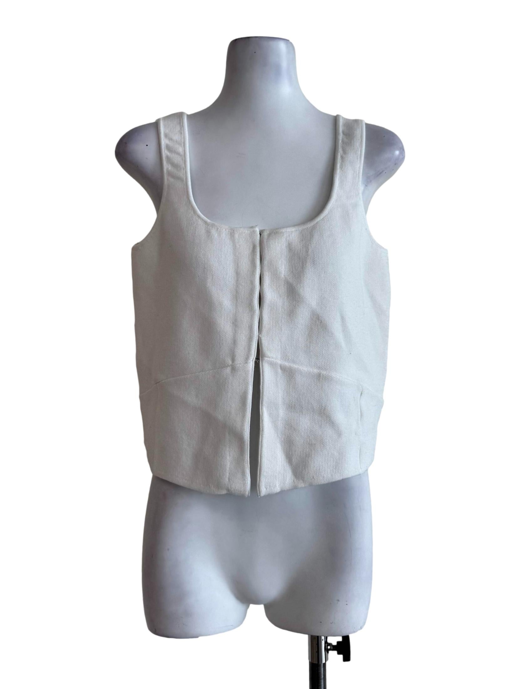 Off White Round Neck Vest