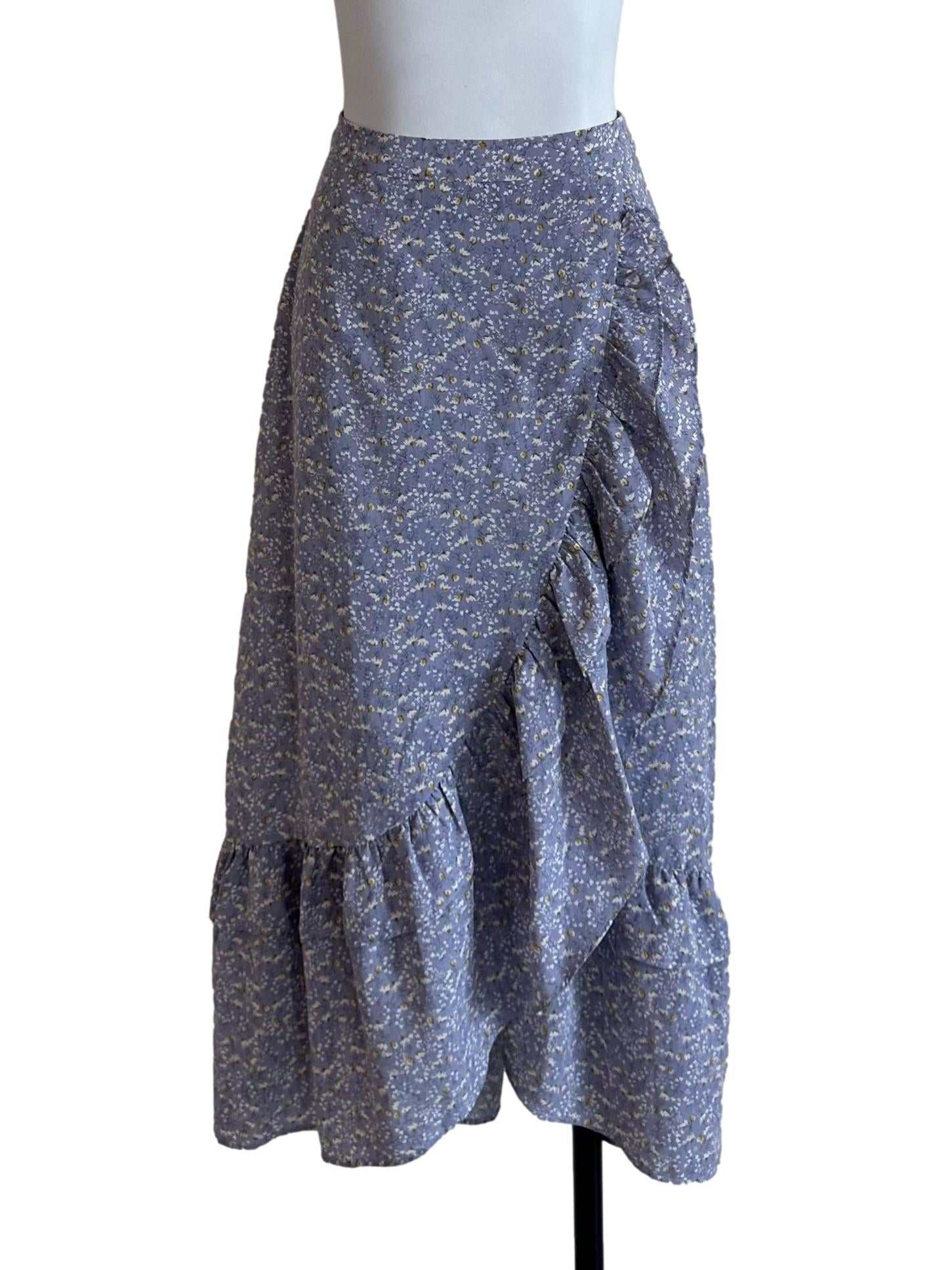 Lilac Purple Ruffle Pattern Skirt