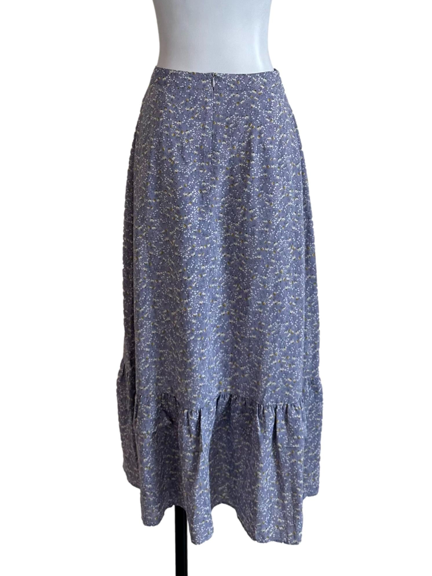 Lilac Purple Ruffle Pattern Skirt