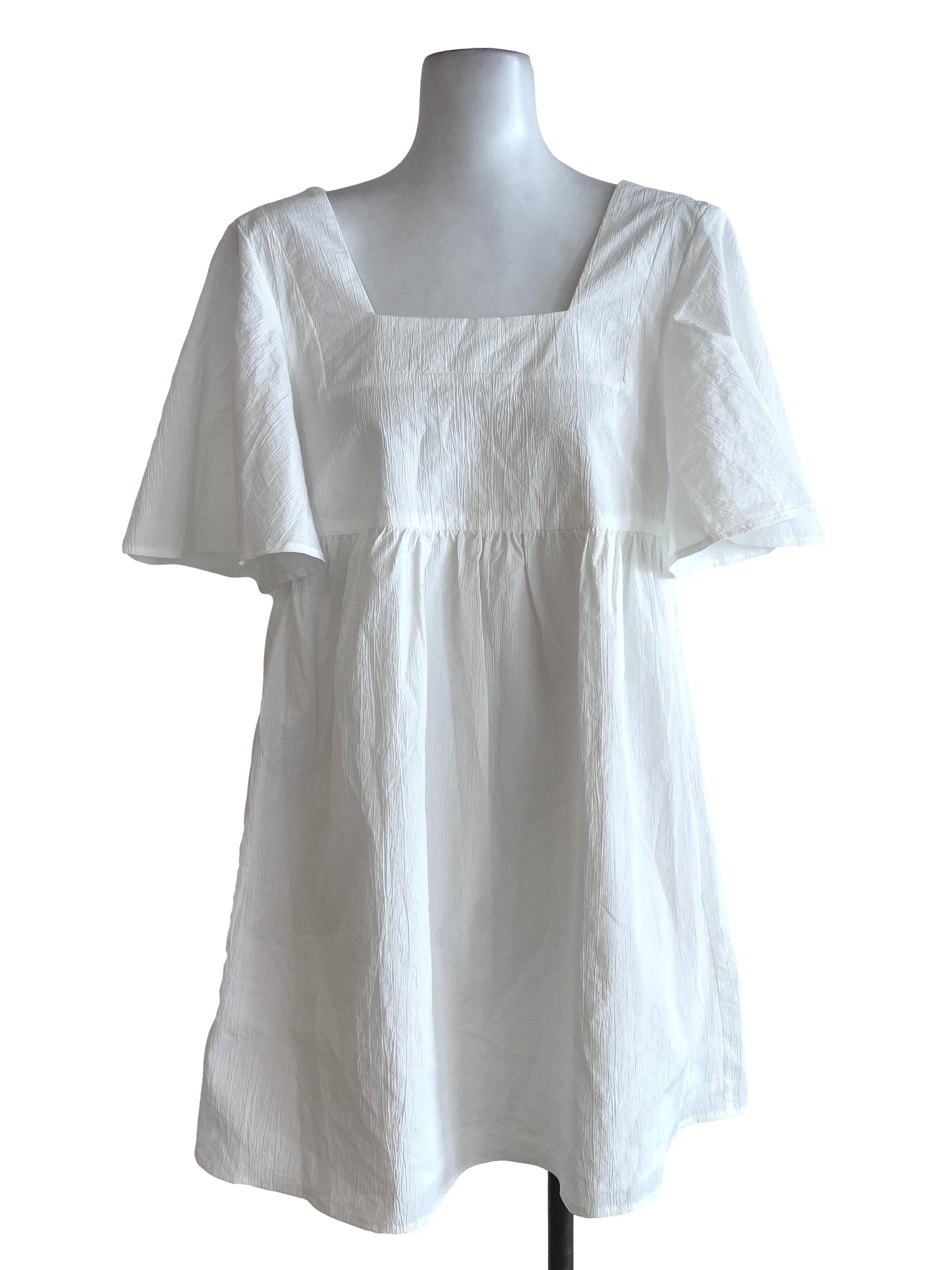 White Plain Babydoll Dress LB