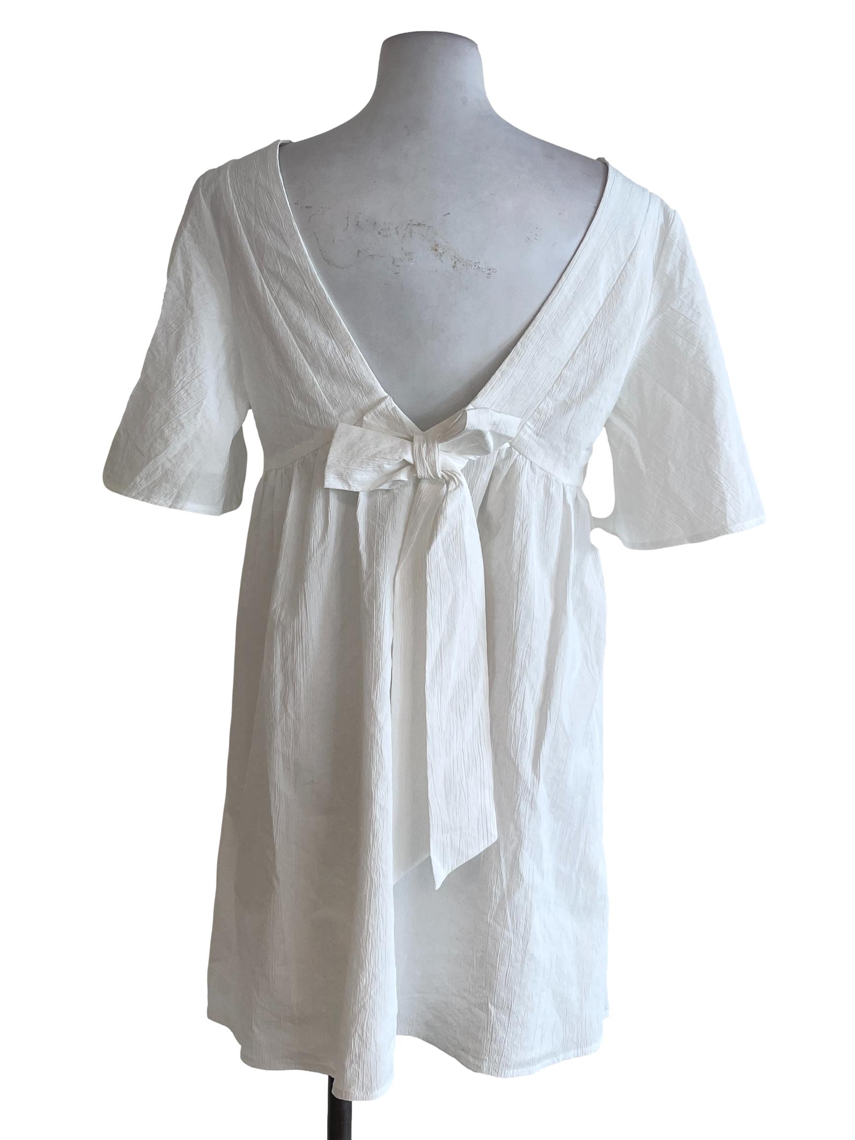 White Plain Babydoll Dress LB