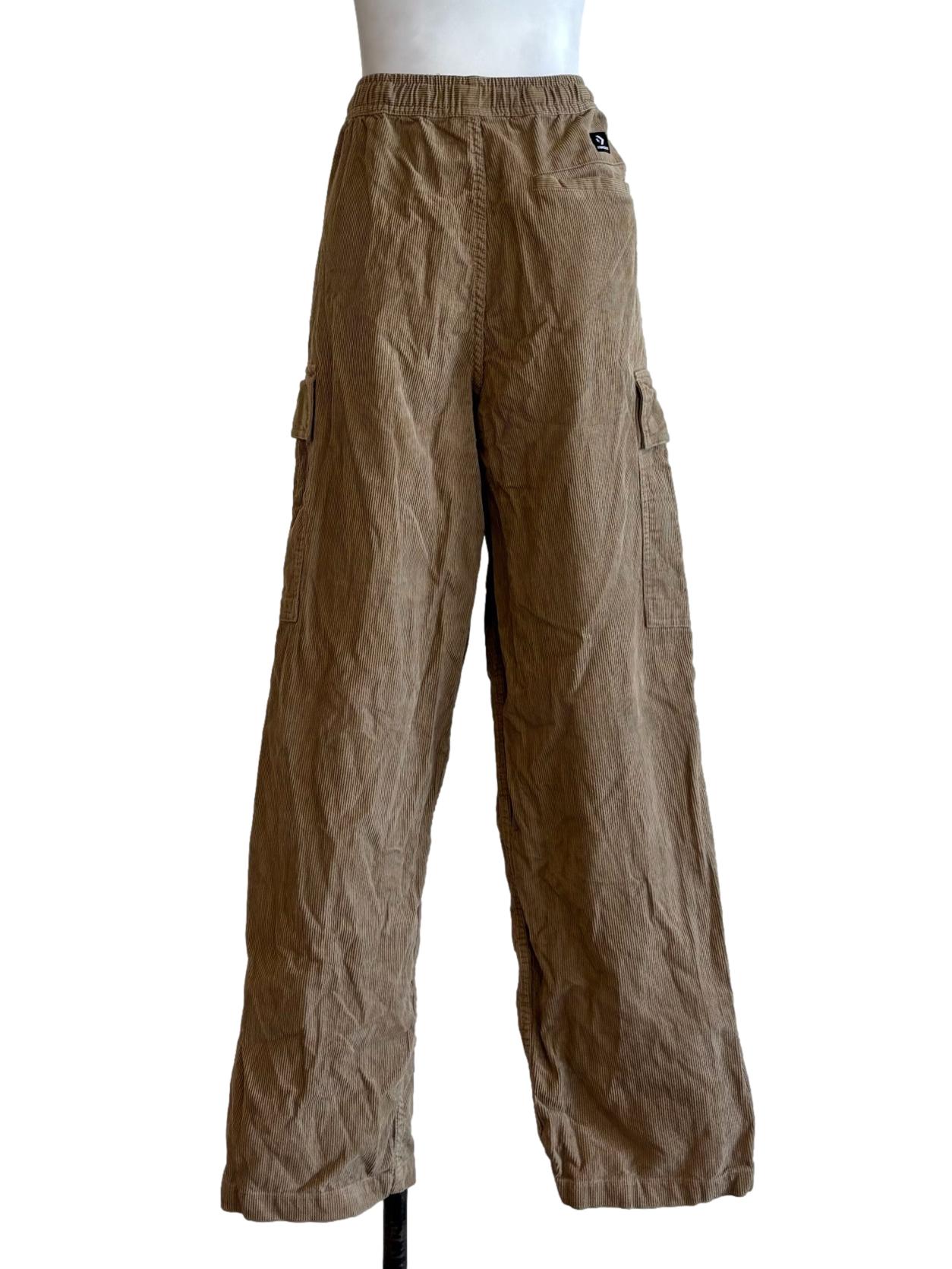 Khaki Brown Curduroy Cargo Pants