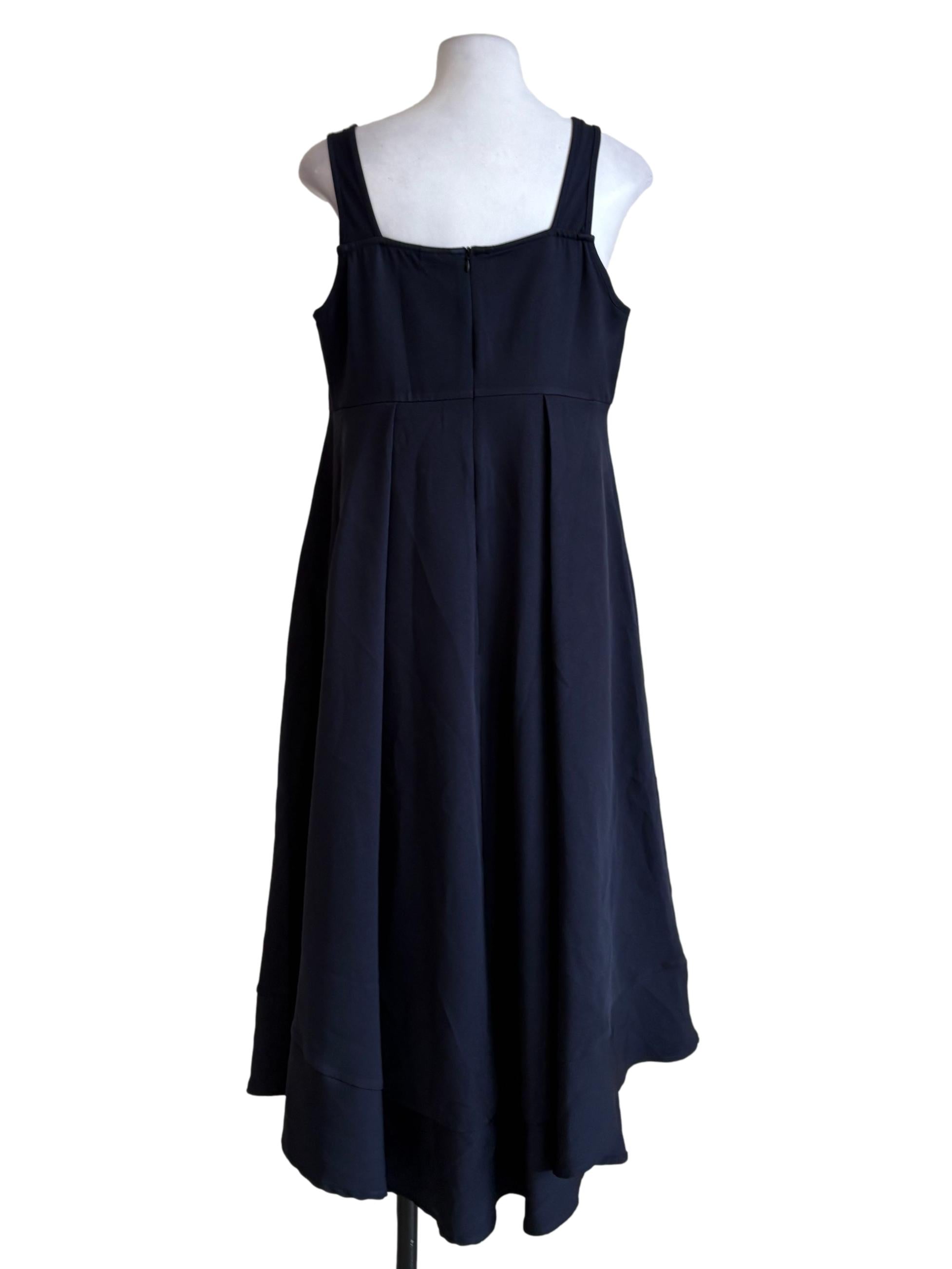 Navy Blue Pleated Dress